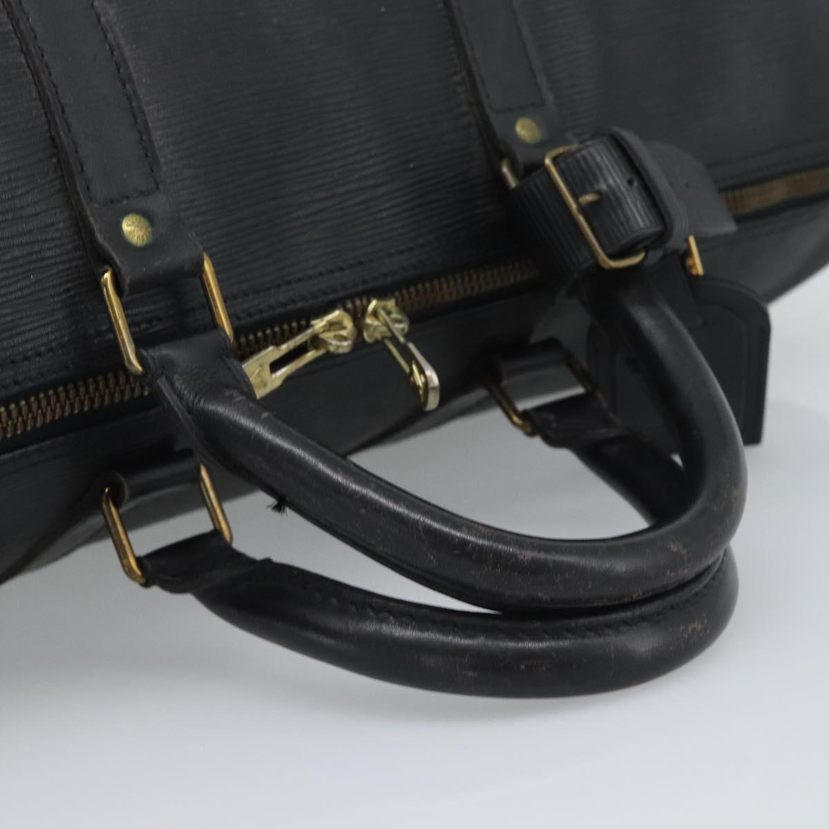 LOUIS VUITTON Epi Keepall 50 Boston Bag Black M42962 LV Auth 186562