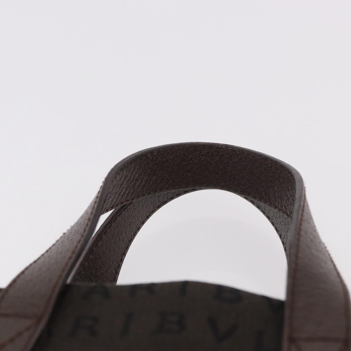 BVLGARI Logo Mania Hand Bag Canvas Brown Auth 186567A