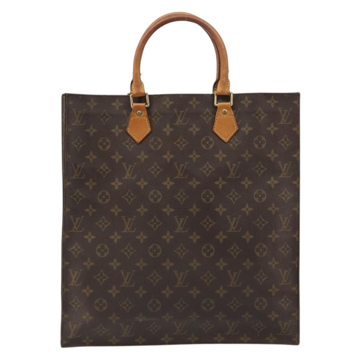 LOUIS VUITTON Monogram Sac Plat Hand Bag M51140 LV Auth 186568