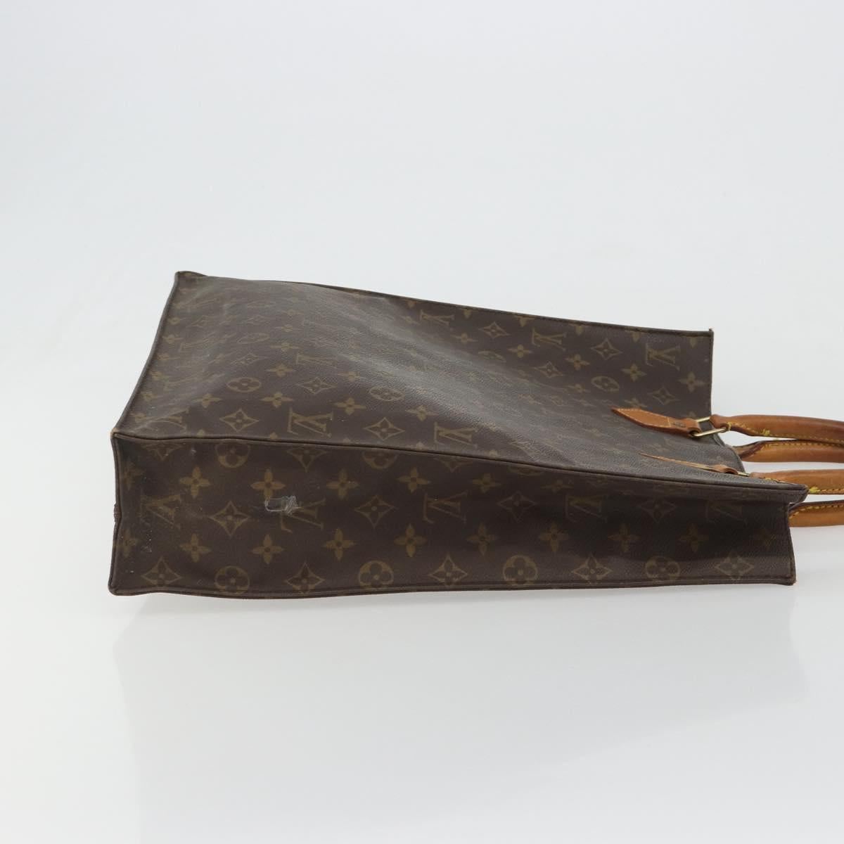 LOUIS VUITTON Monogram Sac Plat Hand Bag M51140 LV Auth 186568