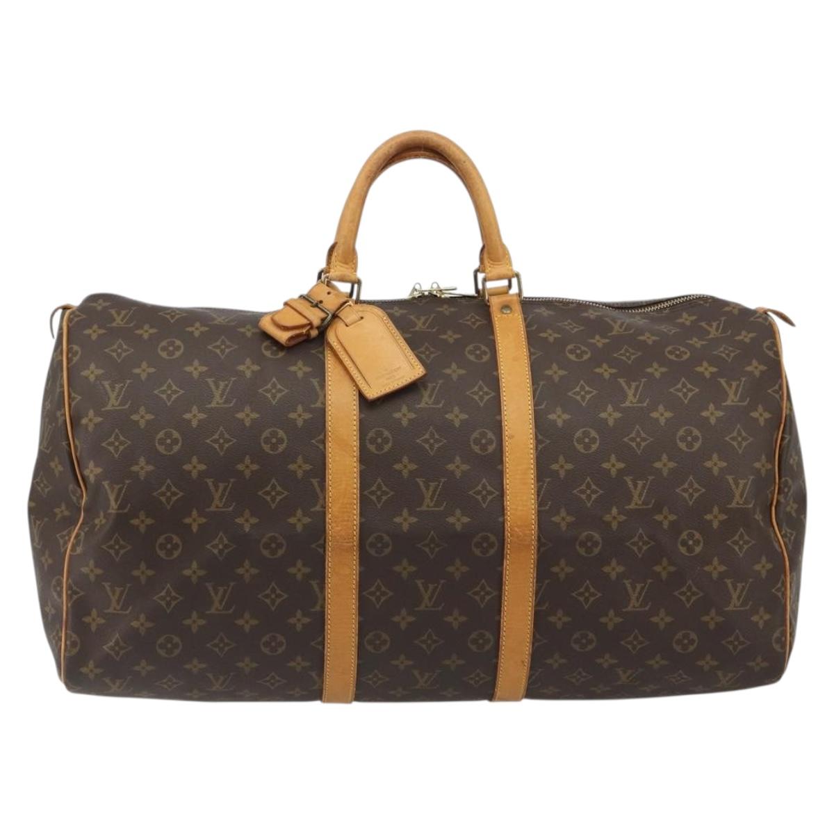 LOUIS VUITTON Monogram Keepall 55 Boston Bag M41424 LV Auth 186586