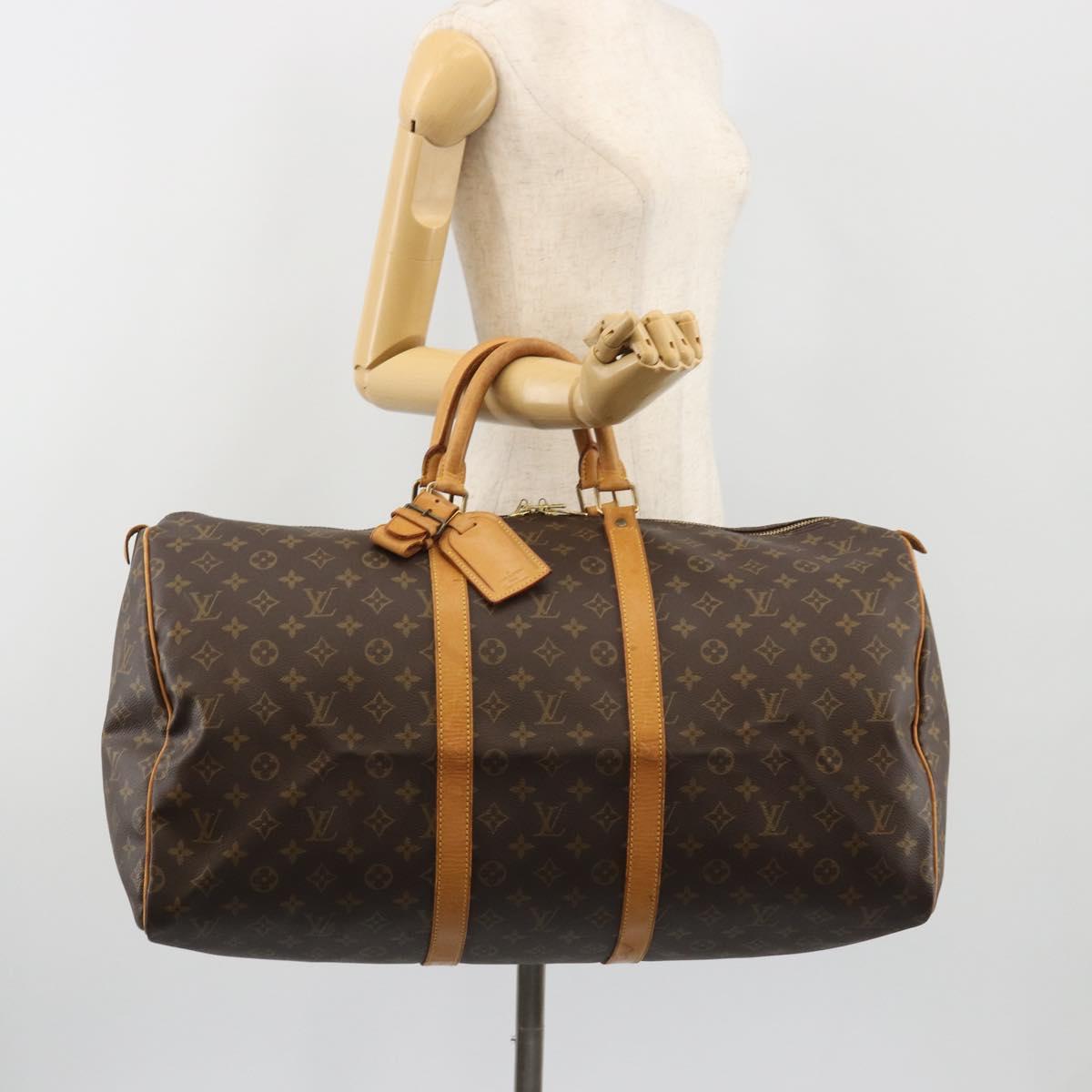 LOUIS VUITTON Monogram Keepall 55 Boston Bag M41424 LV Auth 186586