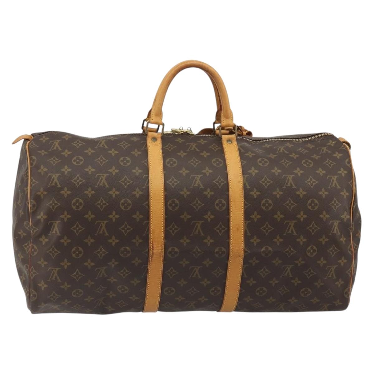 LOUIS VUITTON Monogram Keepall 55 Boston Bag M41424 LV Auth 186586