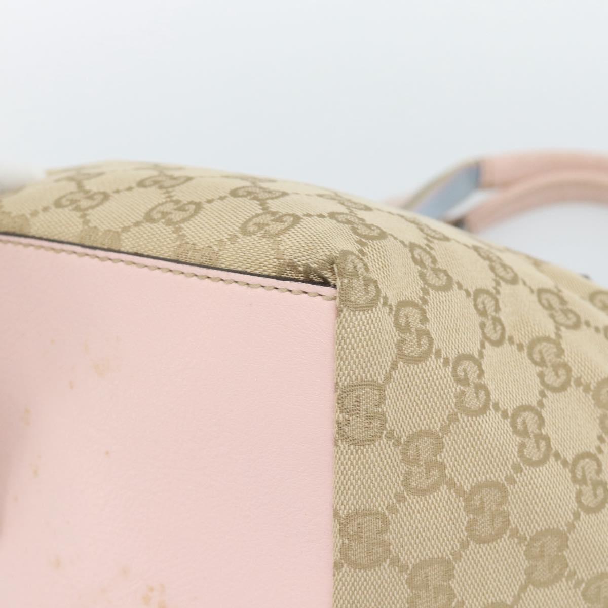 GUCCI GG Canvas Hand Bag Beige Gold 131228 Auth 186594