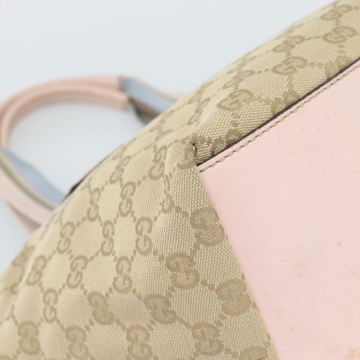 GUCCI GG Canvas Hand Bag Beige Gold 131228 Auth 186594