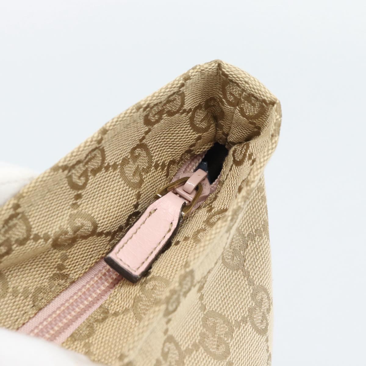 GUCCI GG Canvas Hand Bag Beige Gold 131228 Auth 186594