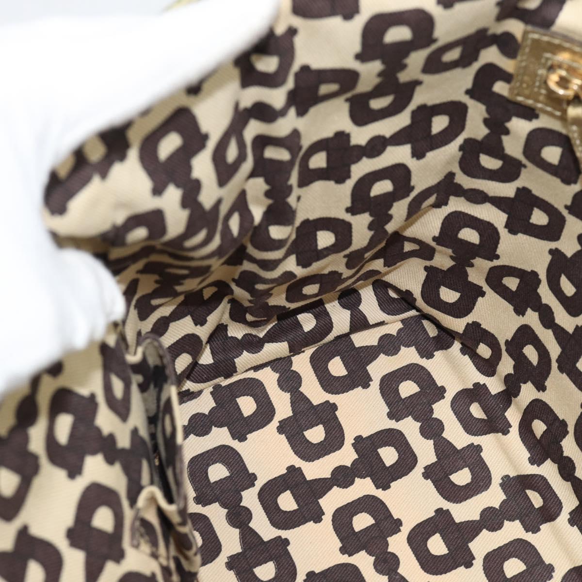 GUCCI GG Canvas Sherry Line Hand Bag Beige Gold 137396 Auth 186595
