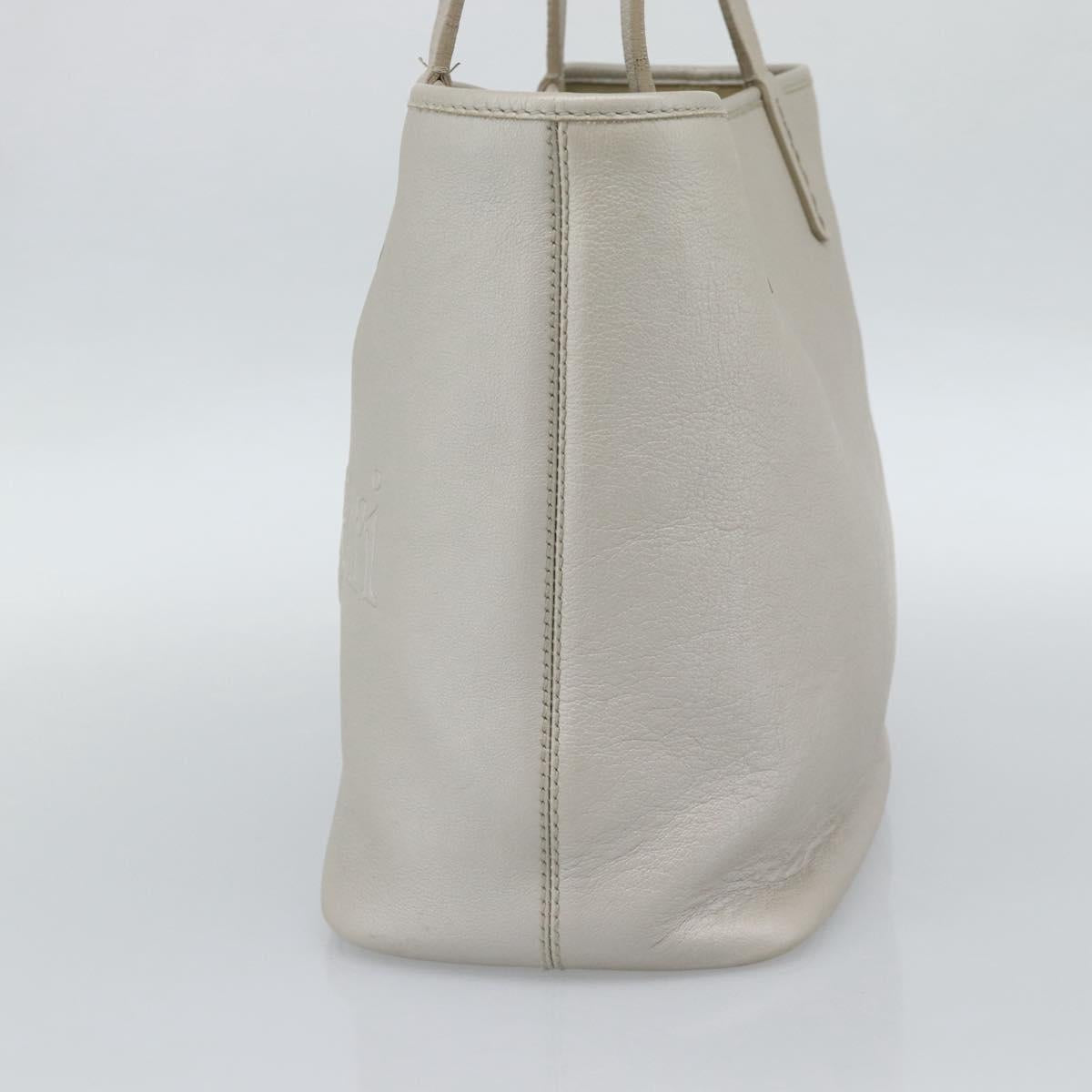 BVLGARI Tote Bag Leather Gray Gold Auth 186597