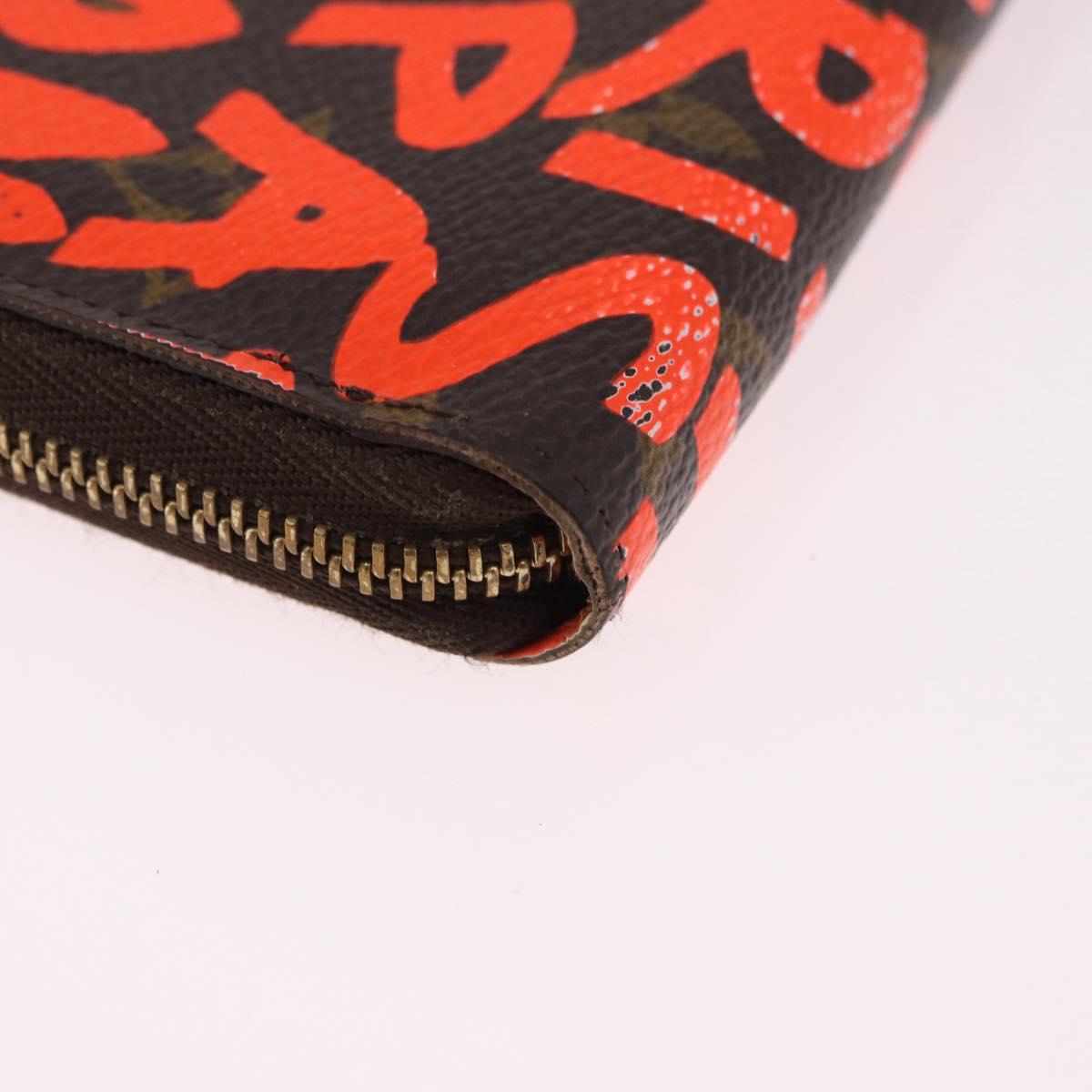 LOUIS VUITTON Monogram Graffiti Zippy Coin Purse Orange M93708 LV Auth 186607