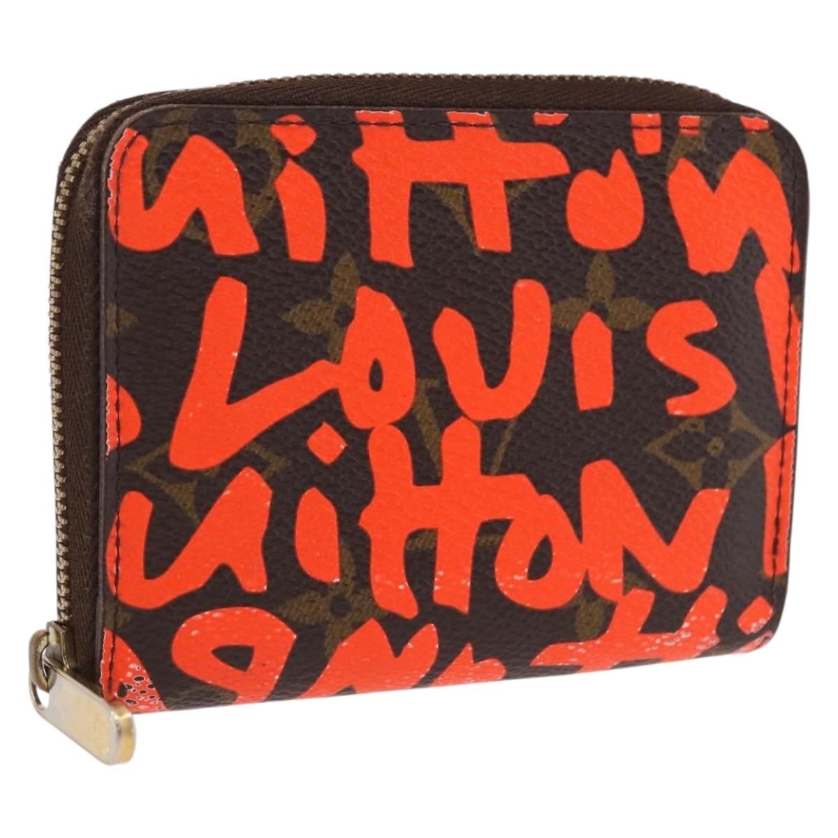 LOUIS VUITTON Monogram Graffiti Zippy Coin Purse Orange M93708 LV Auth 186607