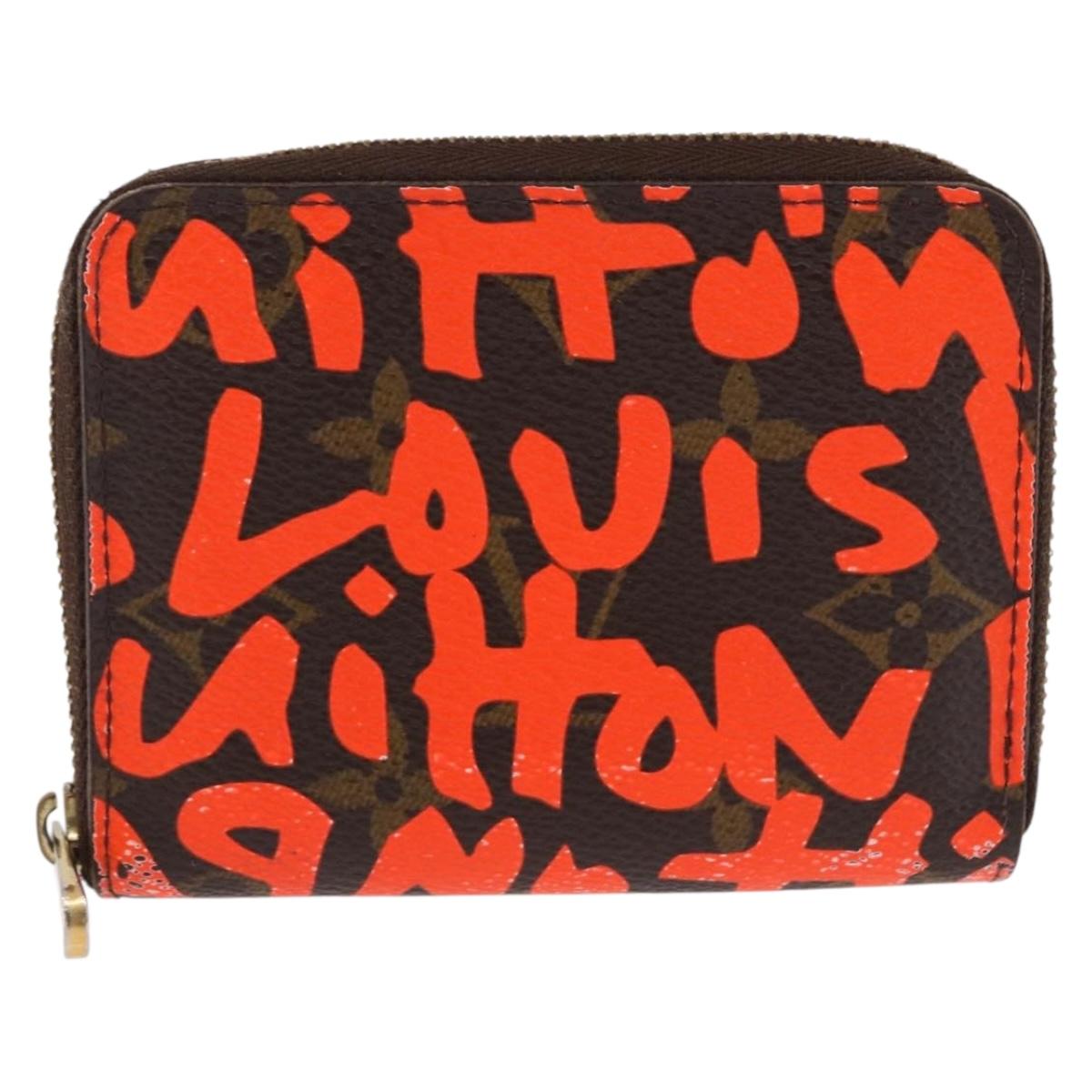 LOUIS VUITTON Monogram Graffiti Zippy Coin Purse Orange M93708 LV Auth 186607