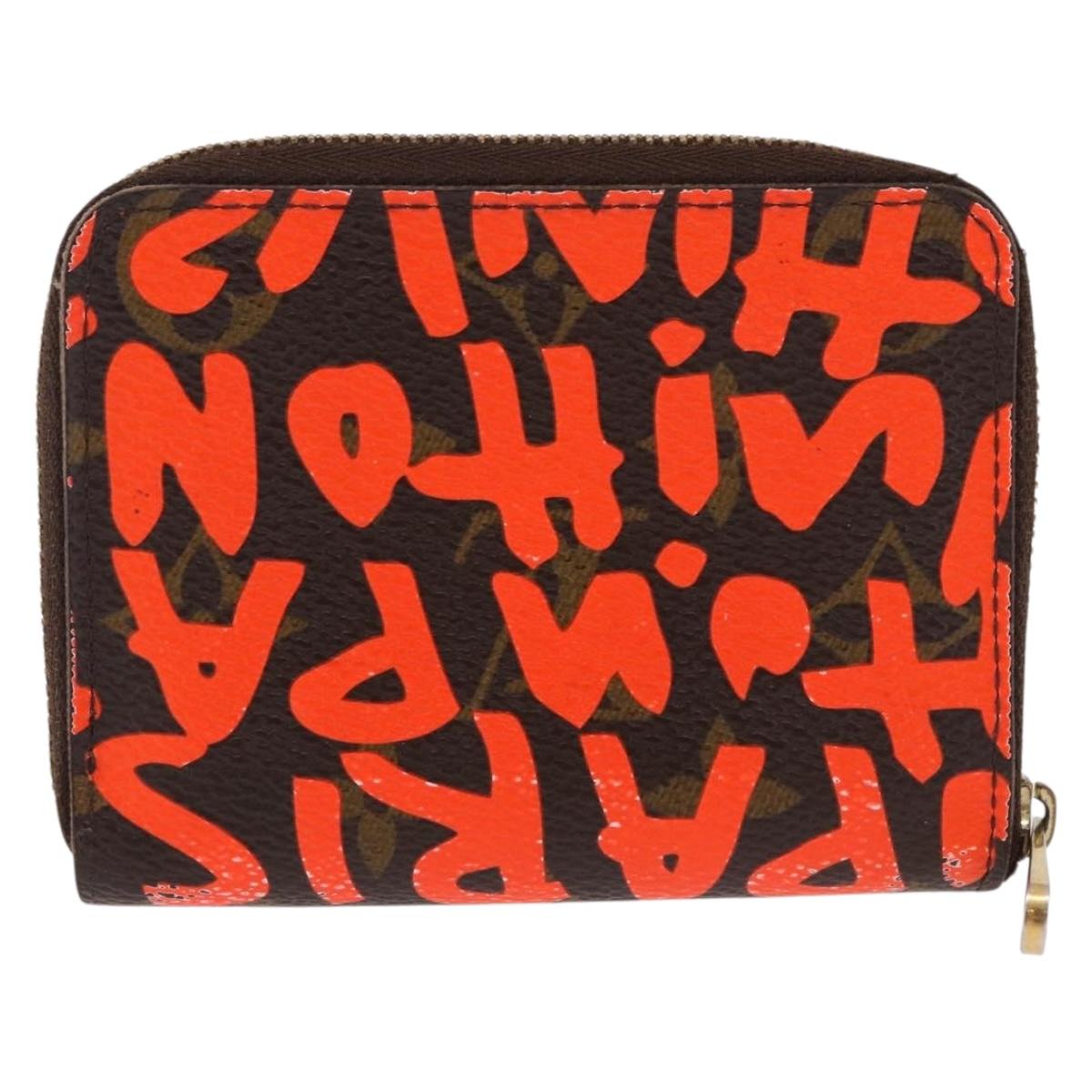 LOUIS VUITTON Monogram Graffiti Zippy Coin Purse Orange M93708 LV Auth 186607