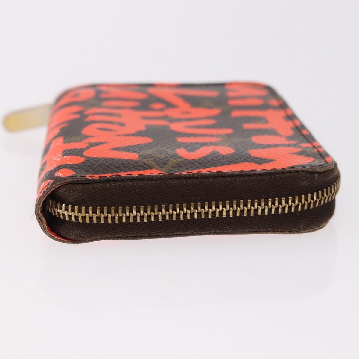 LOUIS VUITTON Monogram Graffiti Zippy Coin Purse Orange M93708 LV Auth 186607