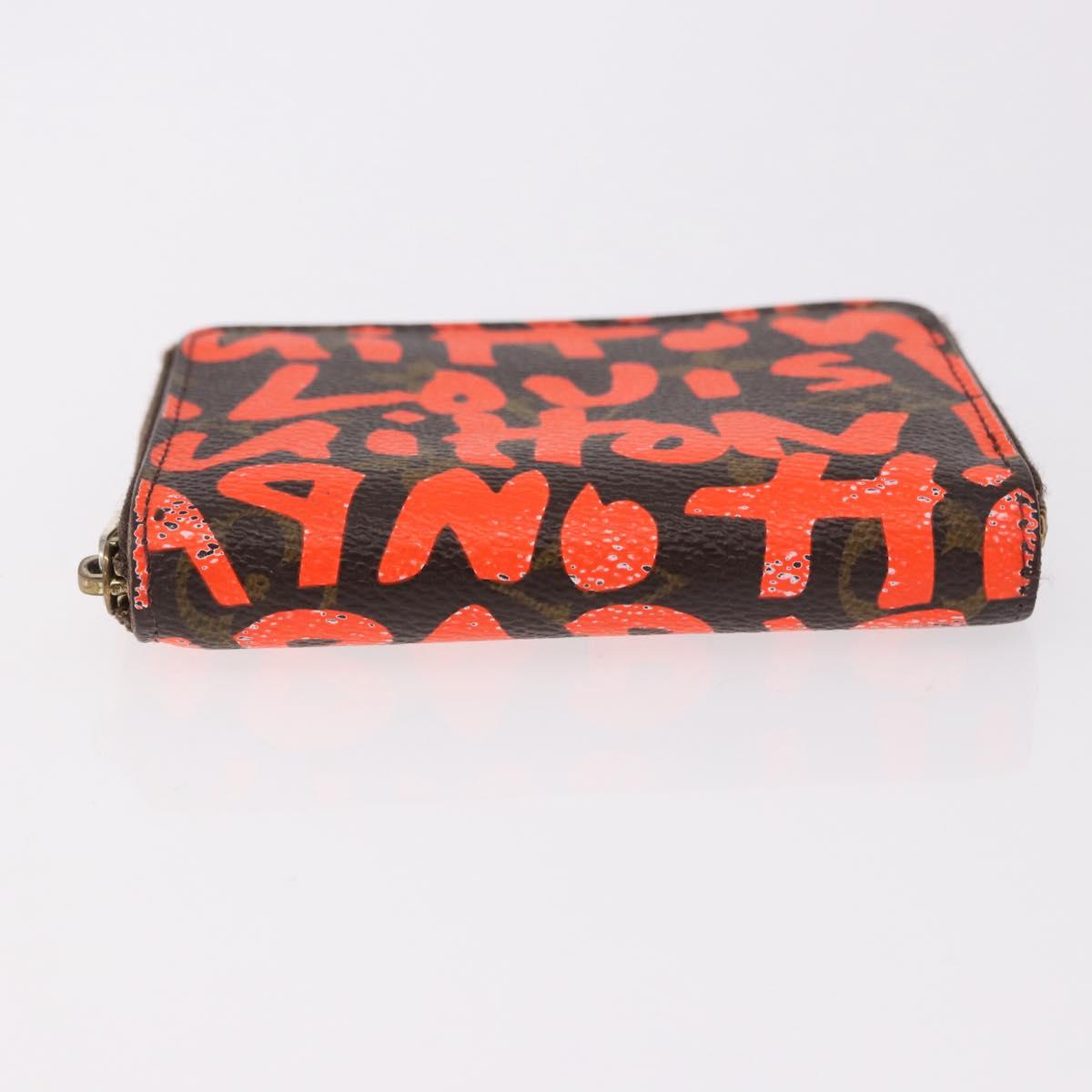 LOUIS VUITTON Monogram Graffiti Zippy Coin Purse Orange M93708 LV Auth 186607