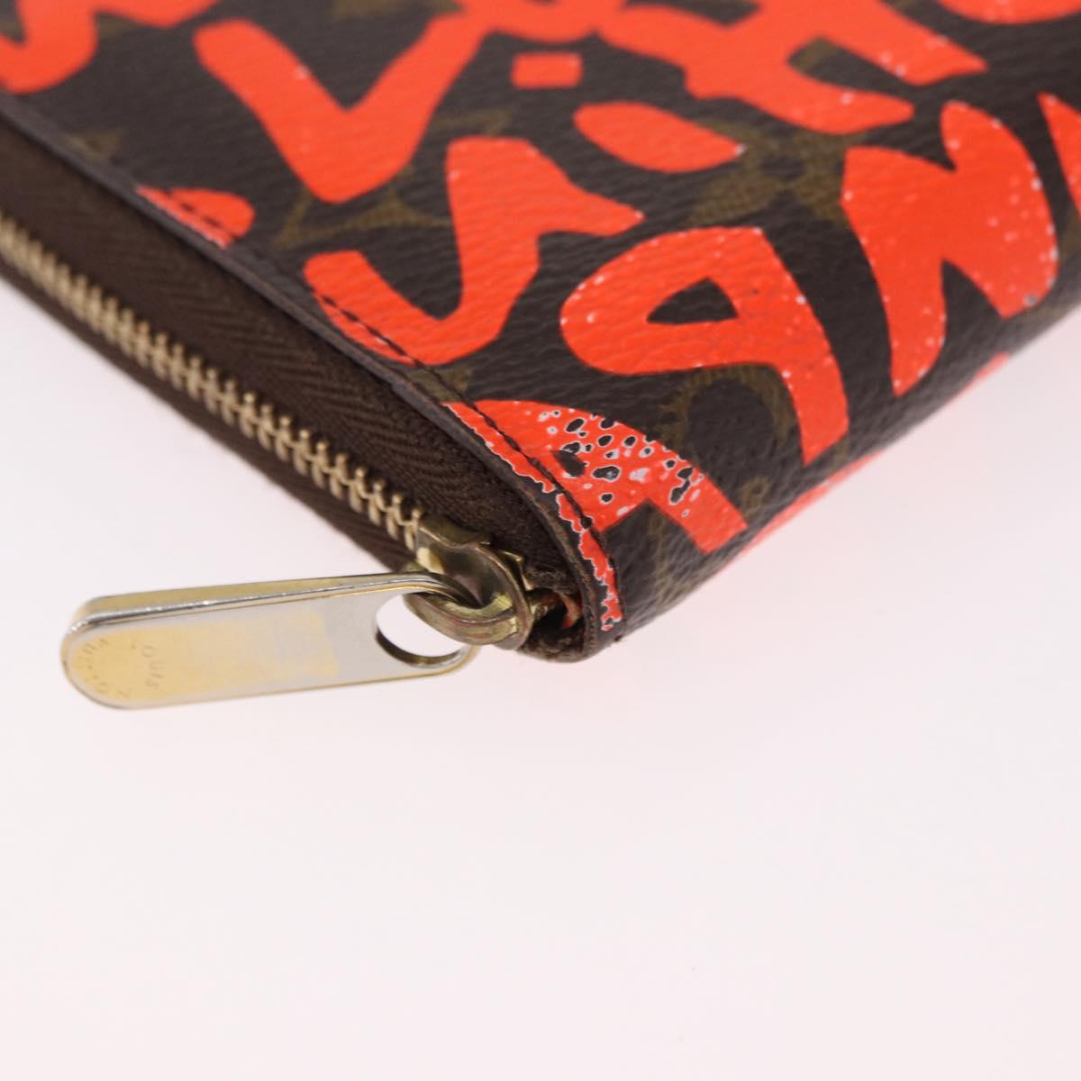 LOUIS VUITTON Monogram Graffiti Zippy Coin Purse Orange M93708 LV Auth 186607