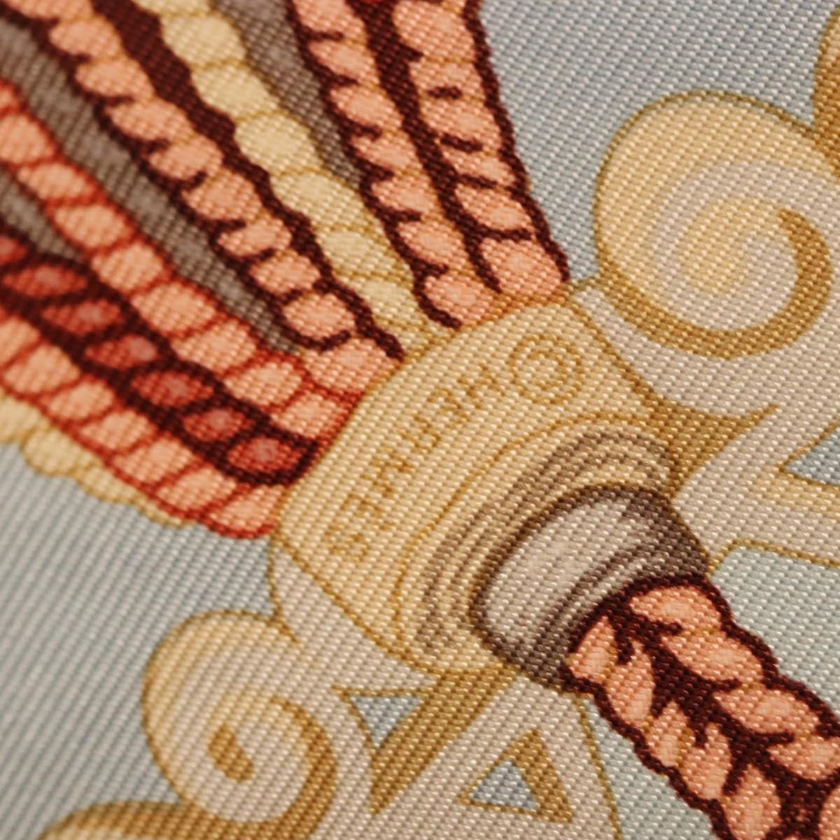 HERMES Carre 90 Scarf ""Paperoles"" Silk Light Blue Auth 186608