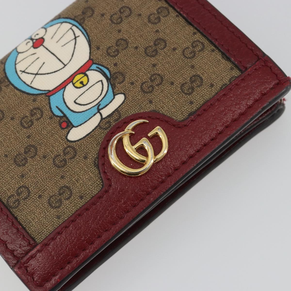 GUCCI Micro GG Supreme Doraemon Compact Wallet PVC Beige 647788 Auth 186625A