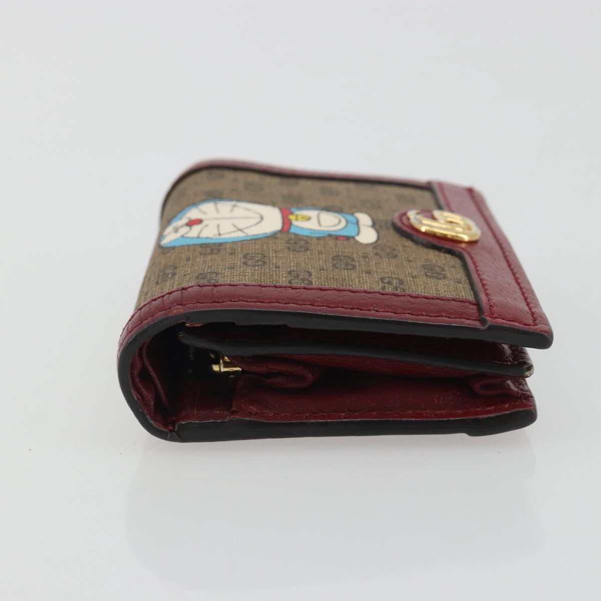 GUCCI Micro GG Supreme Doraemon Compact Wallet PVC Beige 647788 Auth 186625A