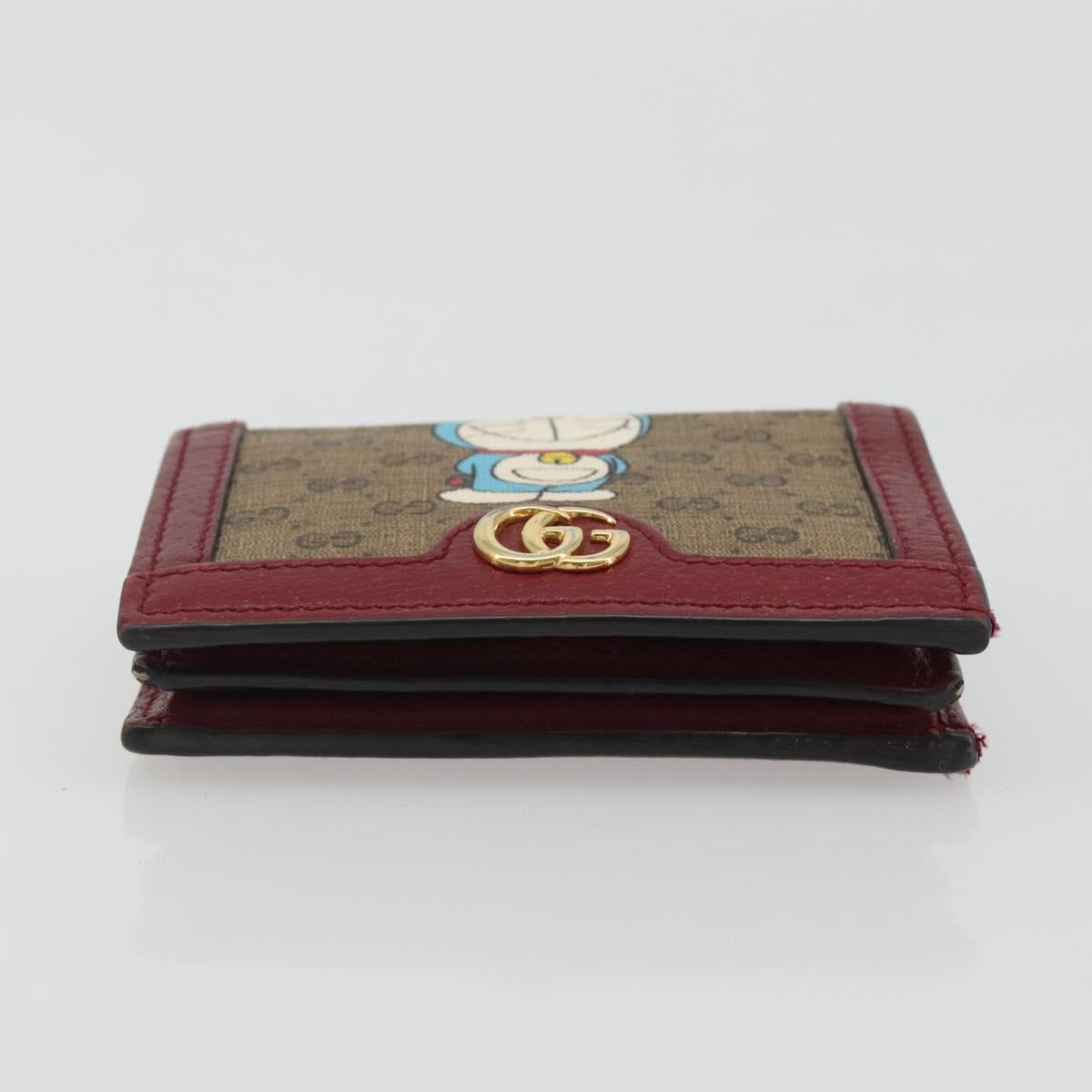GUCCI Micro GG Supreme Doraemon Compact Wallet PVC Beige 647788 Auth 186625A