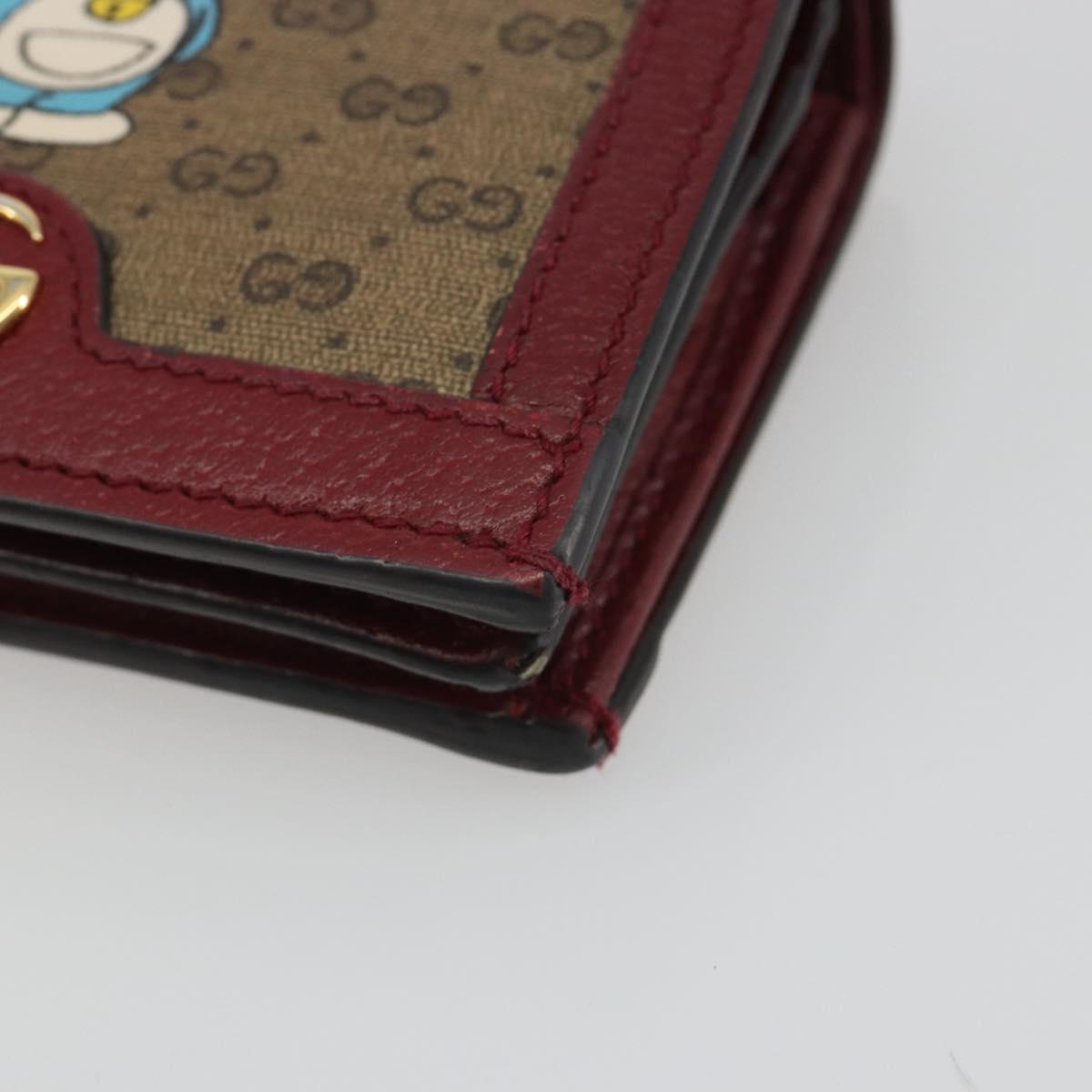 GUCCI Micro GG Supreme Doraemon Compact Wallet PVC Beige 647788 Auth 186625A
