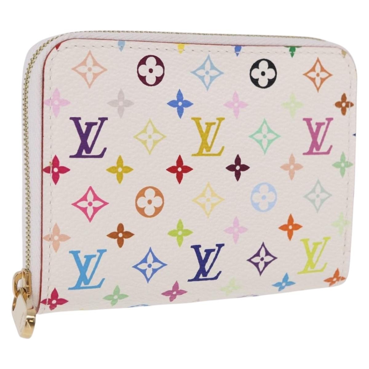 LOUIS VUITTON Monogram Multicolor Zippy Coin Purse White M93741 Auth 186626SAM