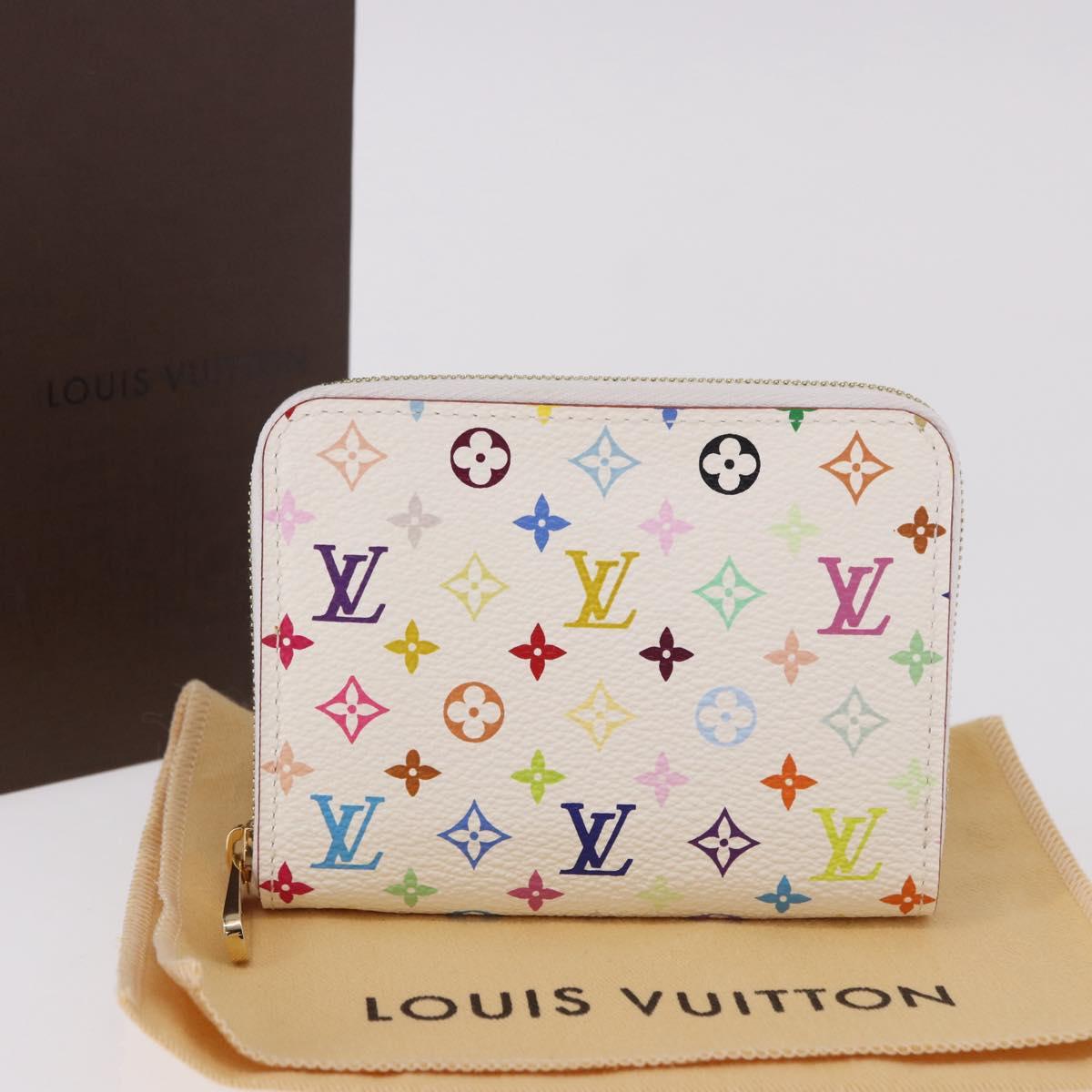 LOUIS VUITTON Monogram Multicolor Zippy Coin Purse White M93741 Auth 186626SAM