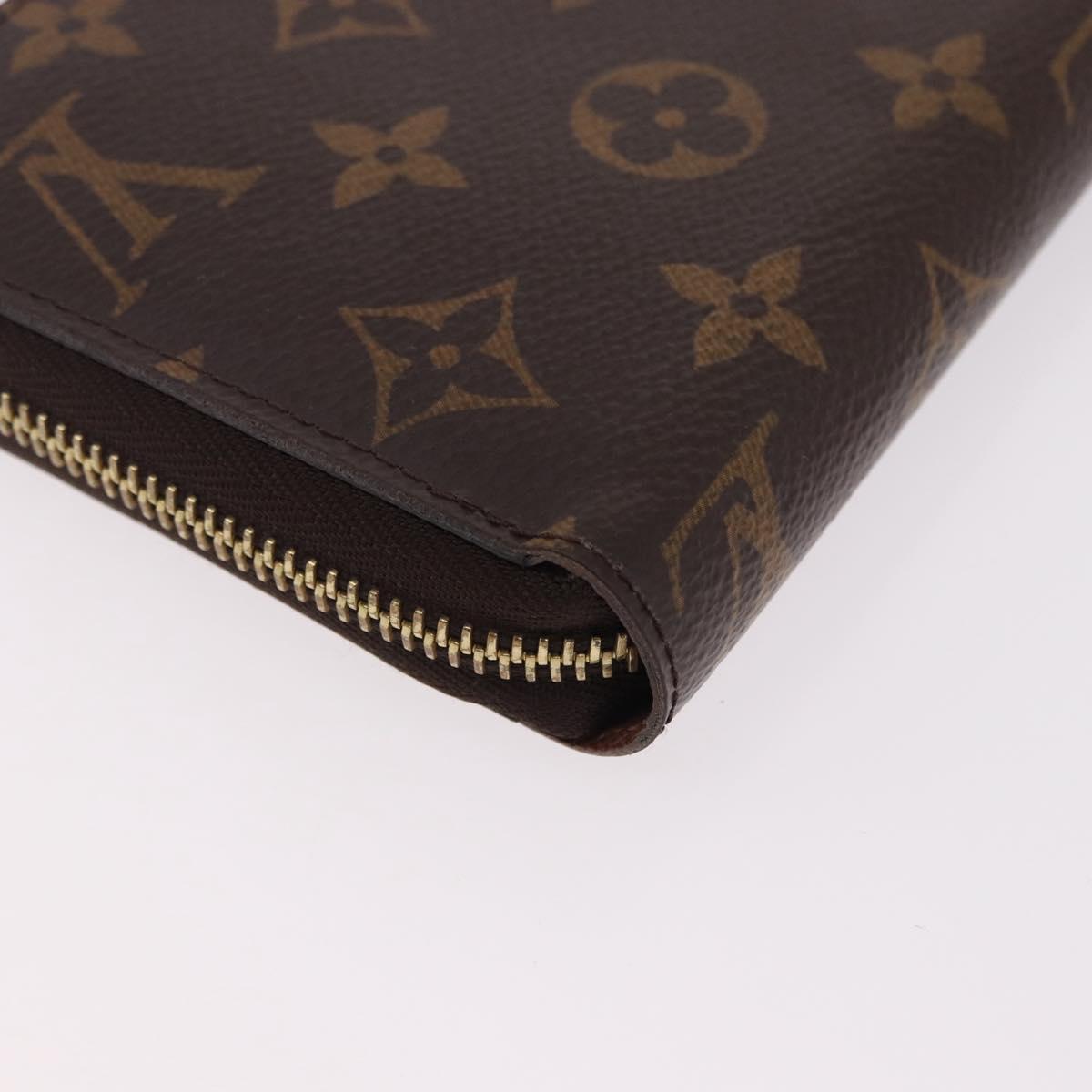 LOUIS VUITTON Monogram Zippy Wallet Long Wallet M42616 LV Auth 186627V