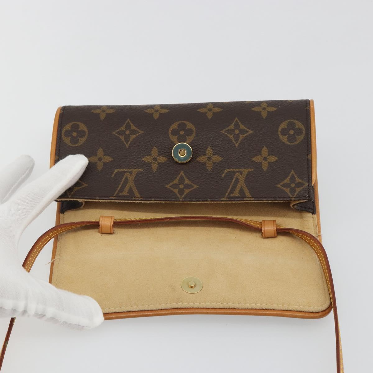 LOUIS VUITTON Monogram Pochette Twin PM Shoulder Bag M51854 LV Auth 186629A