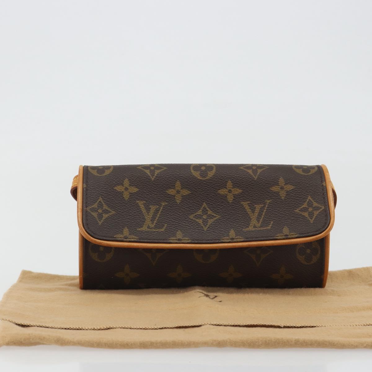LOUIS VUITTON Monogram Pochette Twin PM Shoulder Bag M51854 LV Auth 186629A