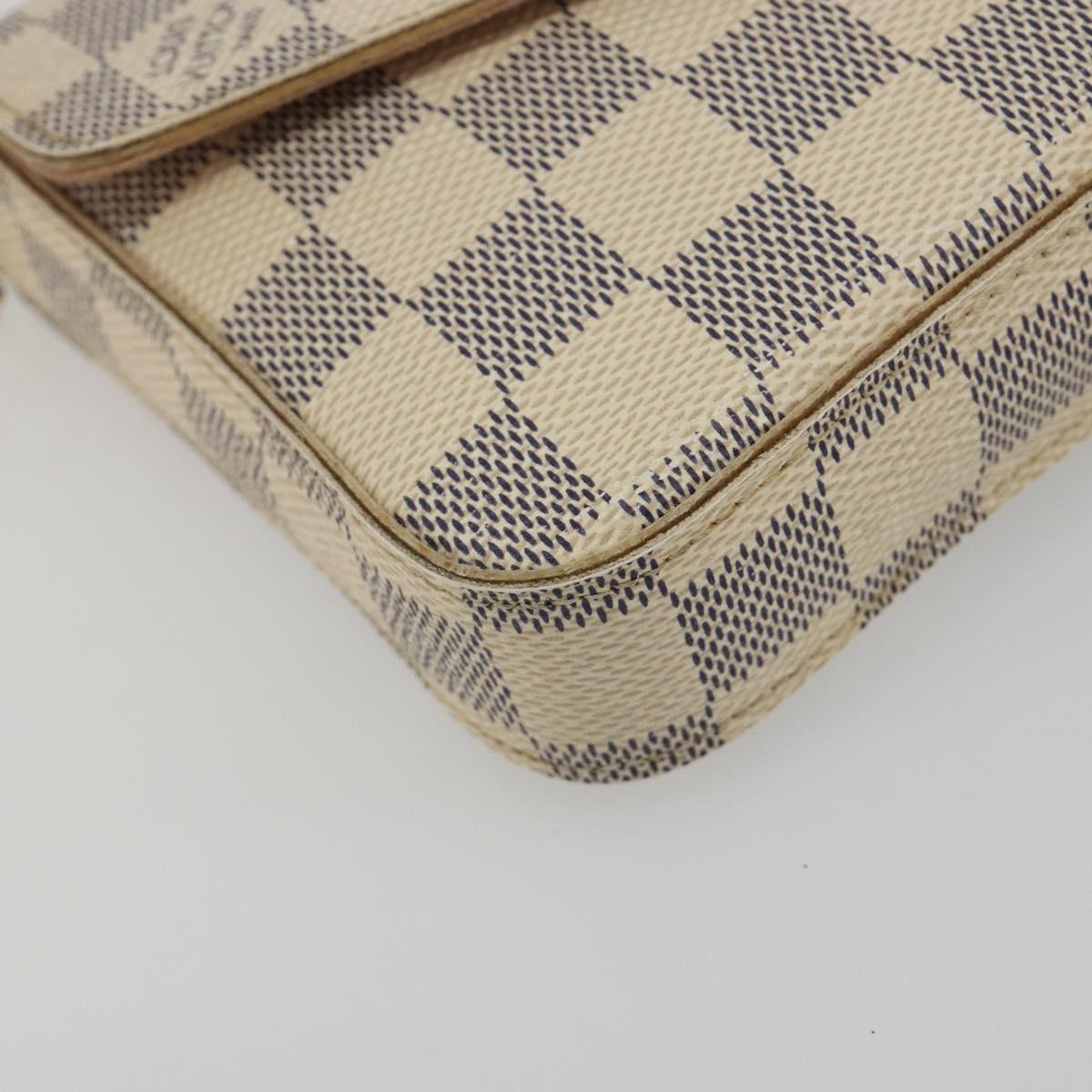 LOUIS VUITTON Damier Azur Pochette Felicie Chain Wallet N63106 LV Auth 186630A