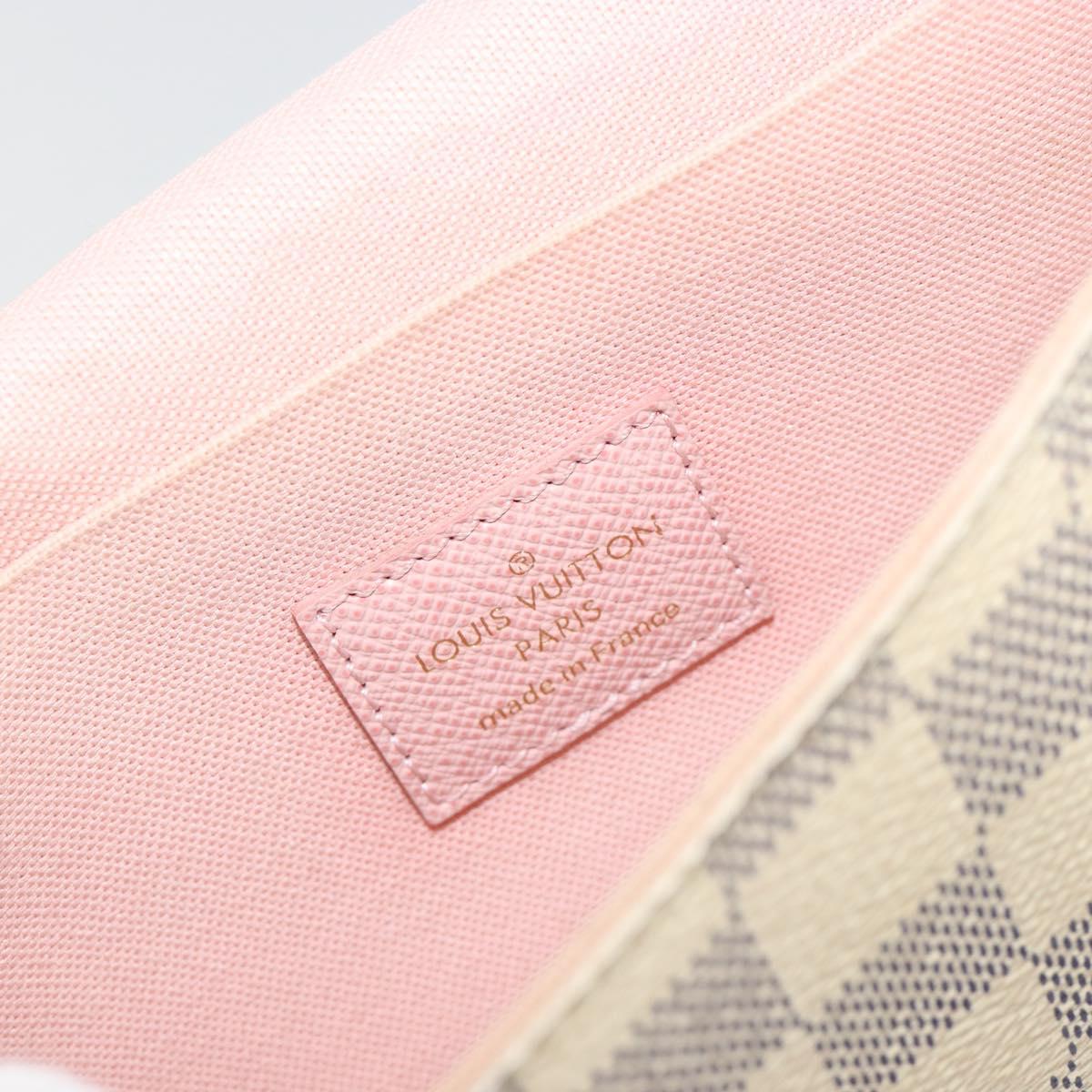 LOUIS VUITTON Damier Azur Pochette Felicie Chain Wallet N63106 LV Auth 186630A