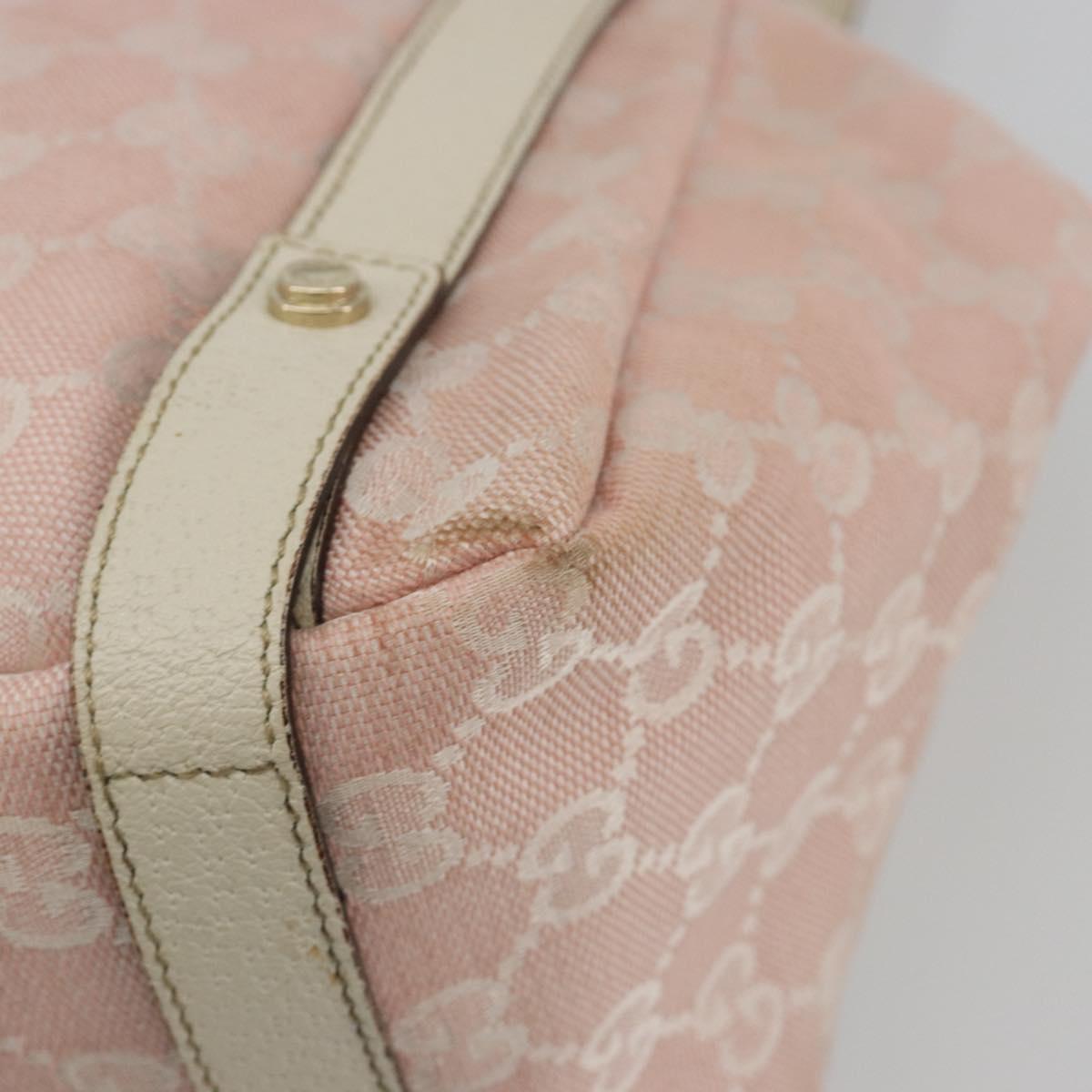 GUCCI GG Canvas Abbey Tote Bag Pink Gold 130736 Auth 186647