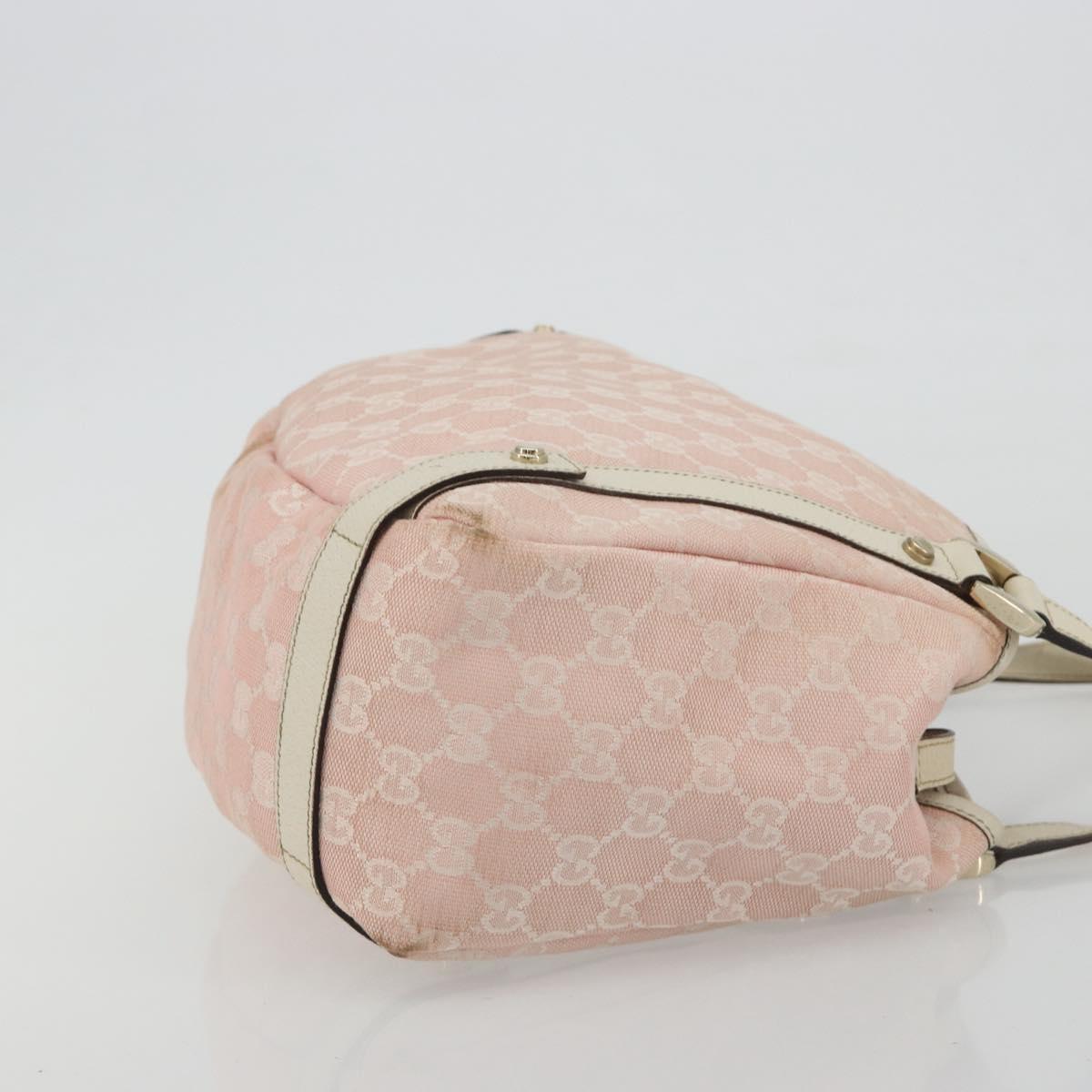 GUCCI GG Canvas Abbey Tote Bag Pink Gold 130736 Auth 186647