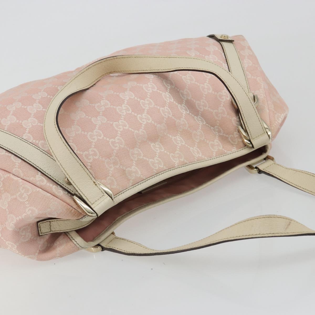 GUCCI GG Canvas Abbey Tote Bag Pink Gold 130736 Auth 186647