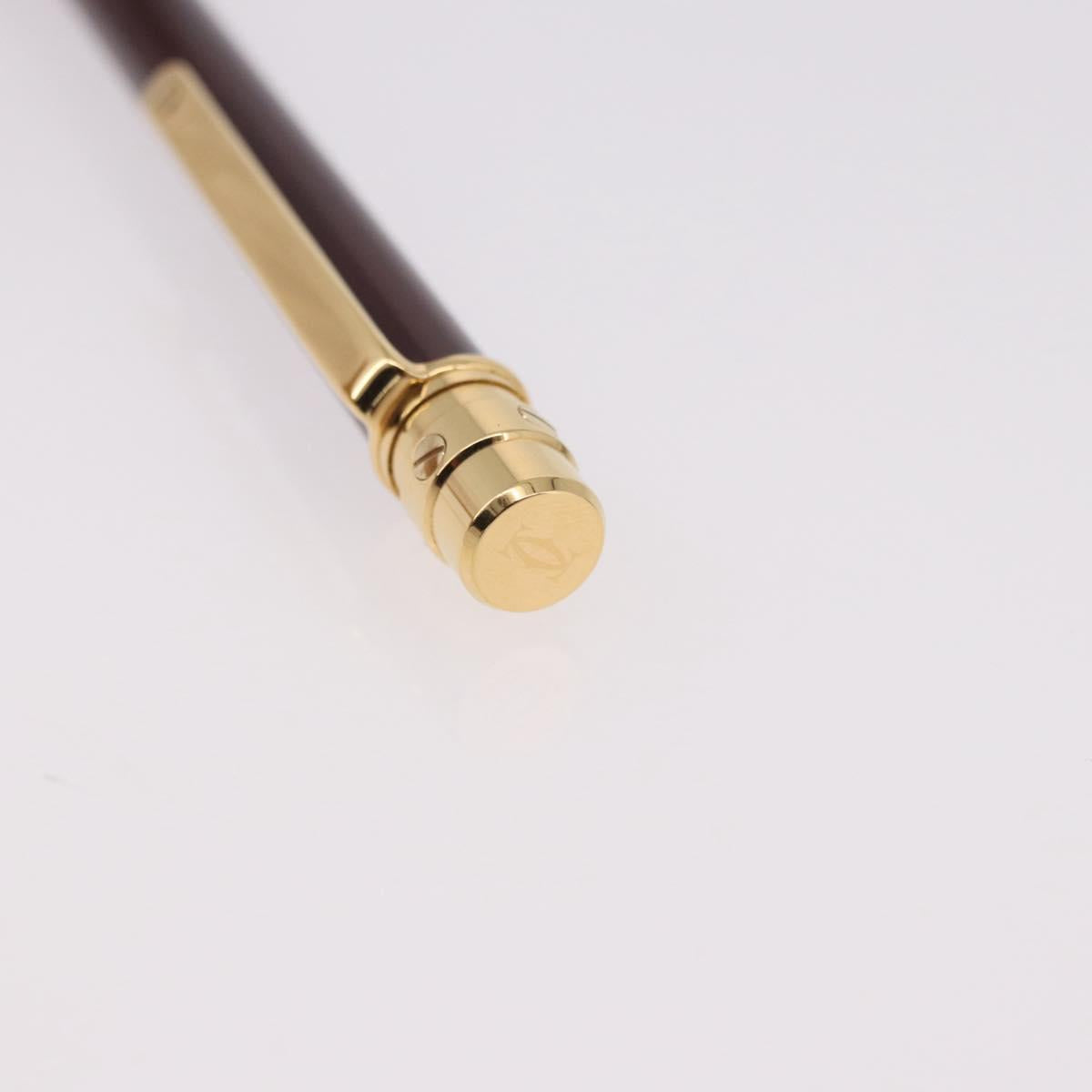 CARTIER Santos de Cartier Ballpoint Ballpoint Pen metal Bordeaux Auth 186650M
