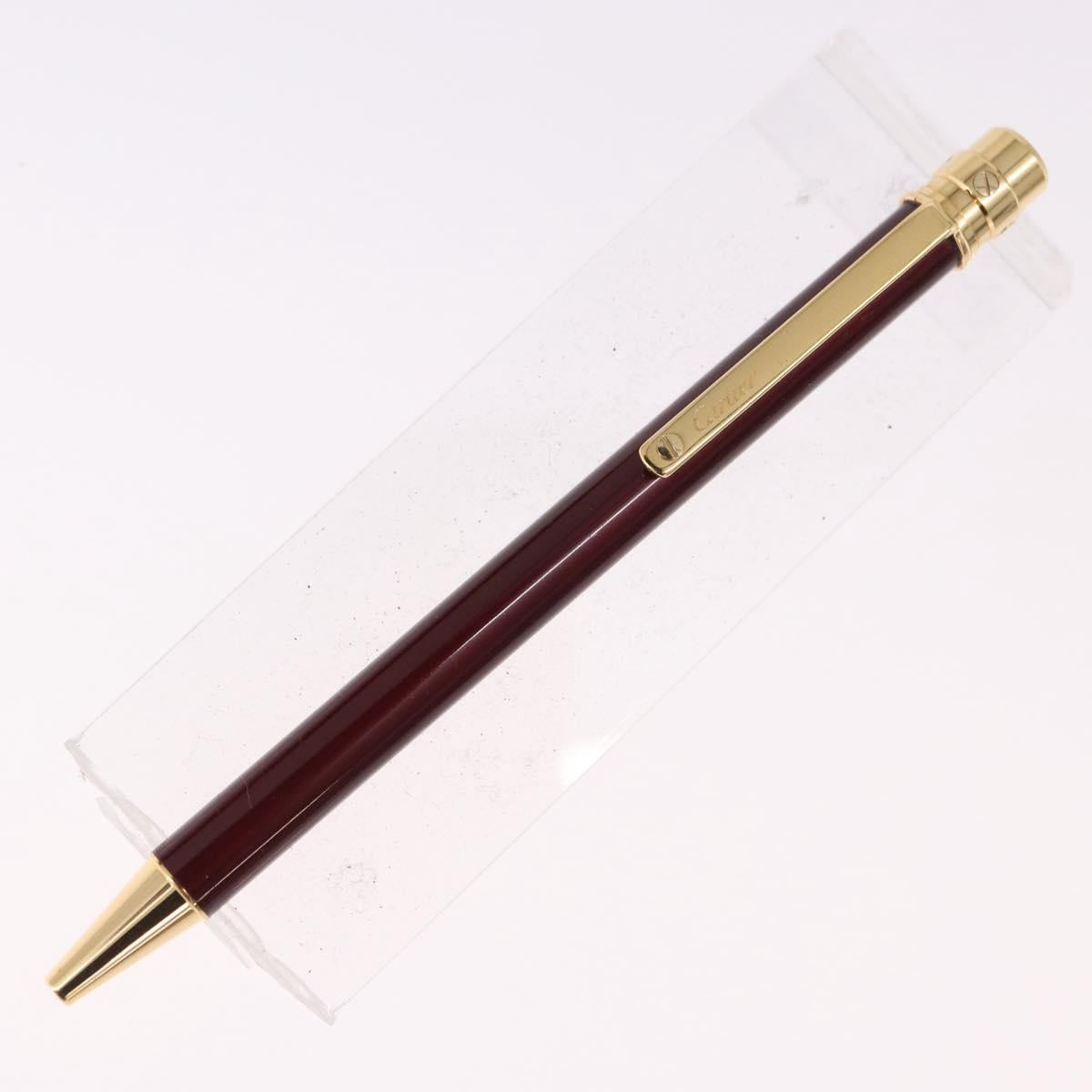 CARTIER Santos de Cartier Ballpoint Ballpoint Pen metal Bordeaux Auth 186650M