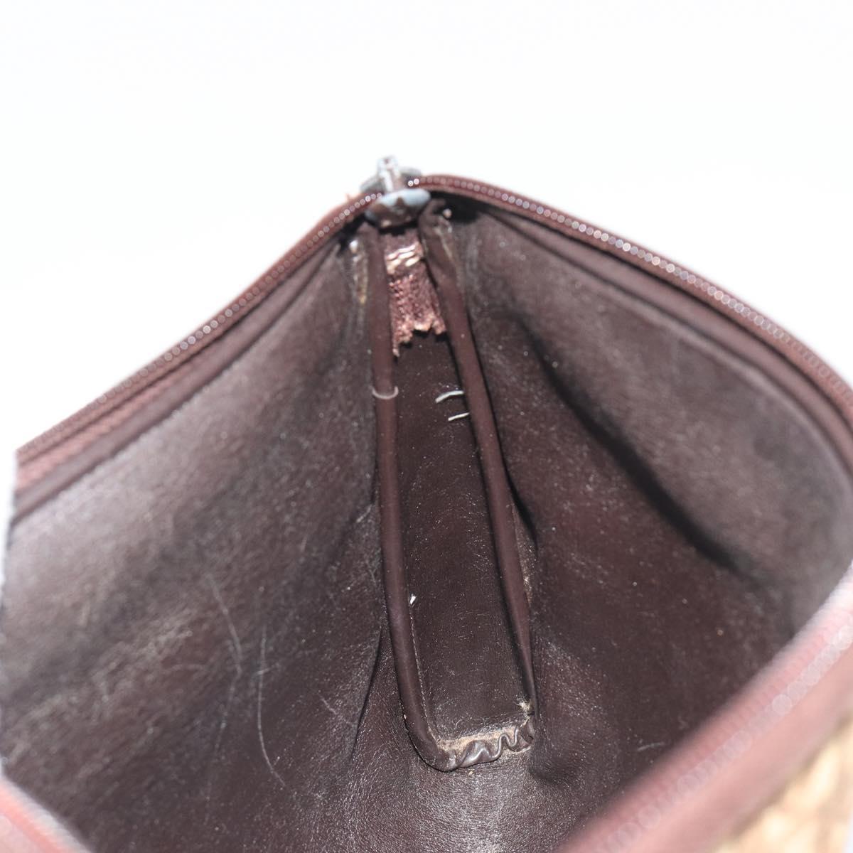 Christian Dior Trotter Canvas Clutch Bag Brown Gold Auth 186654