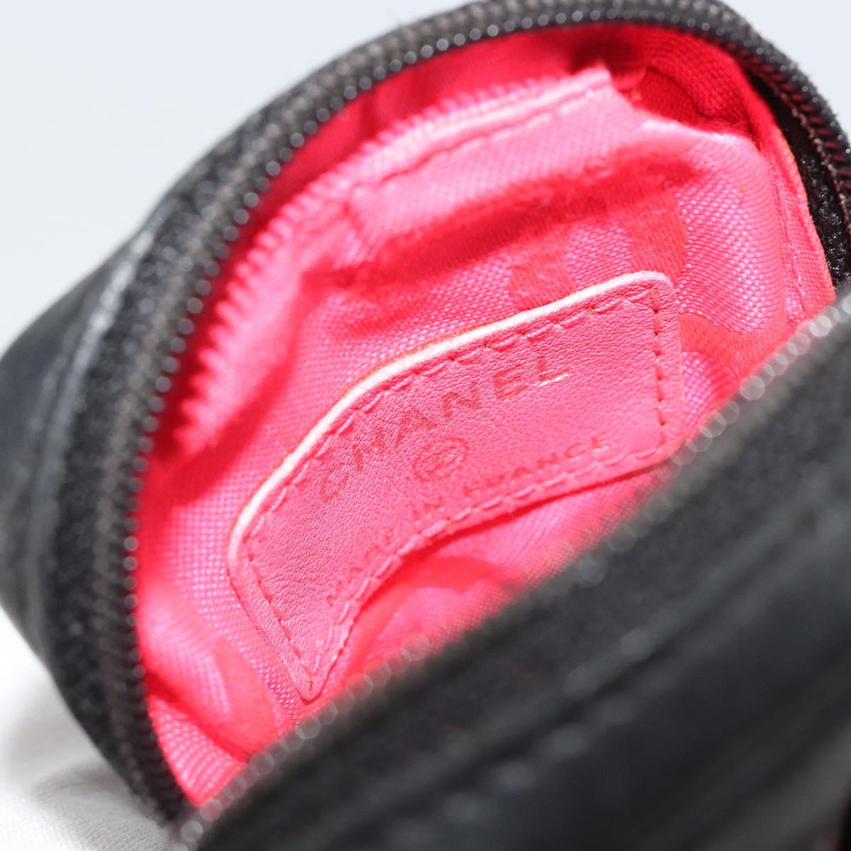 CHANEL Matelasse Cambon Line Pouch Lamb Skin Black CC Auth 186655