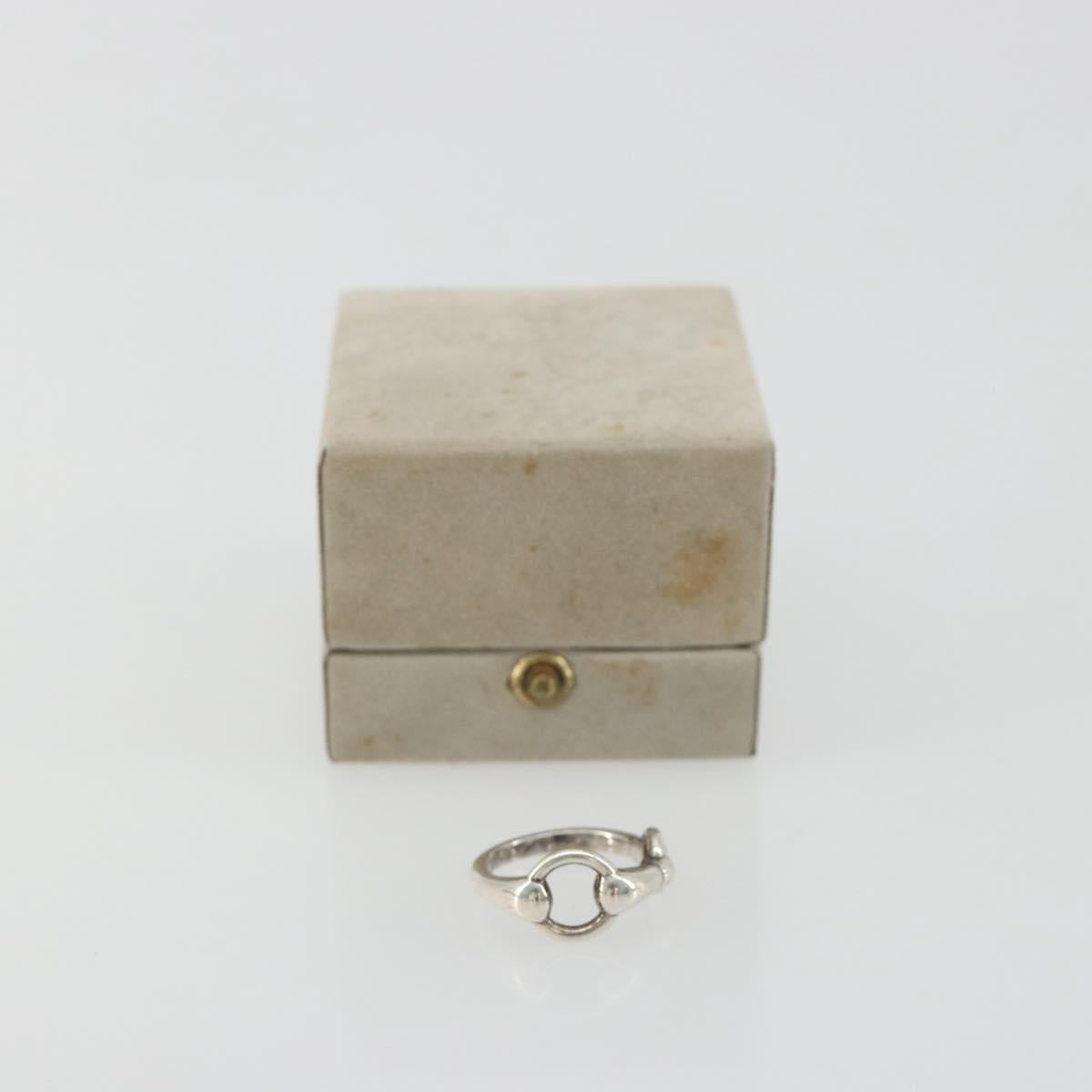 HERMES Horsebit Ring Ag925 Silver Auth 186657M