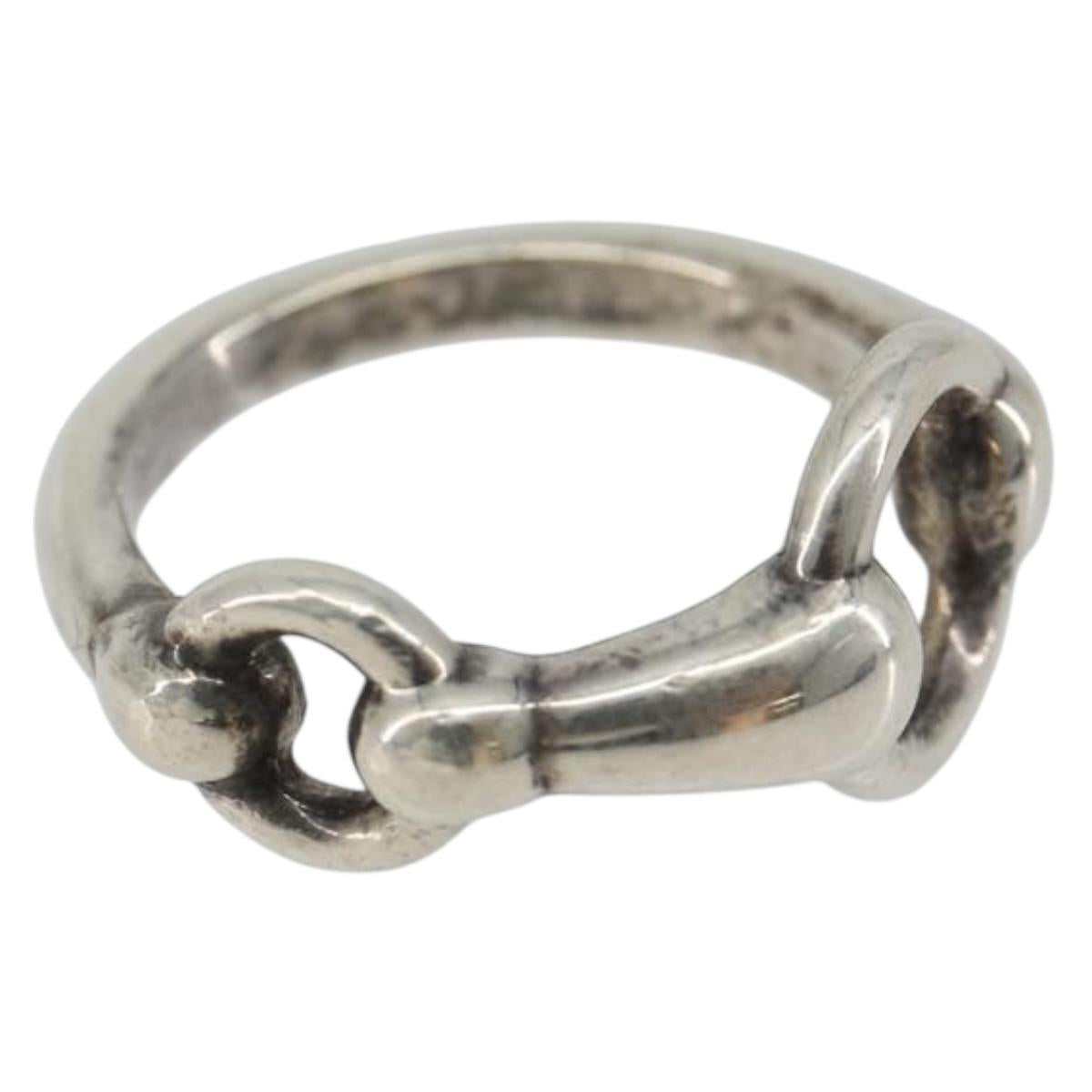 HERMES Horsebit Ring Ag925 Silver Auth 186657M