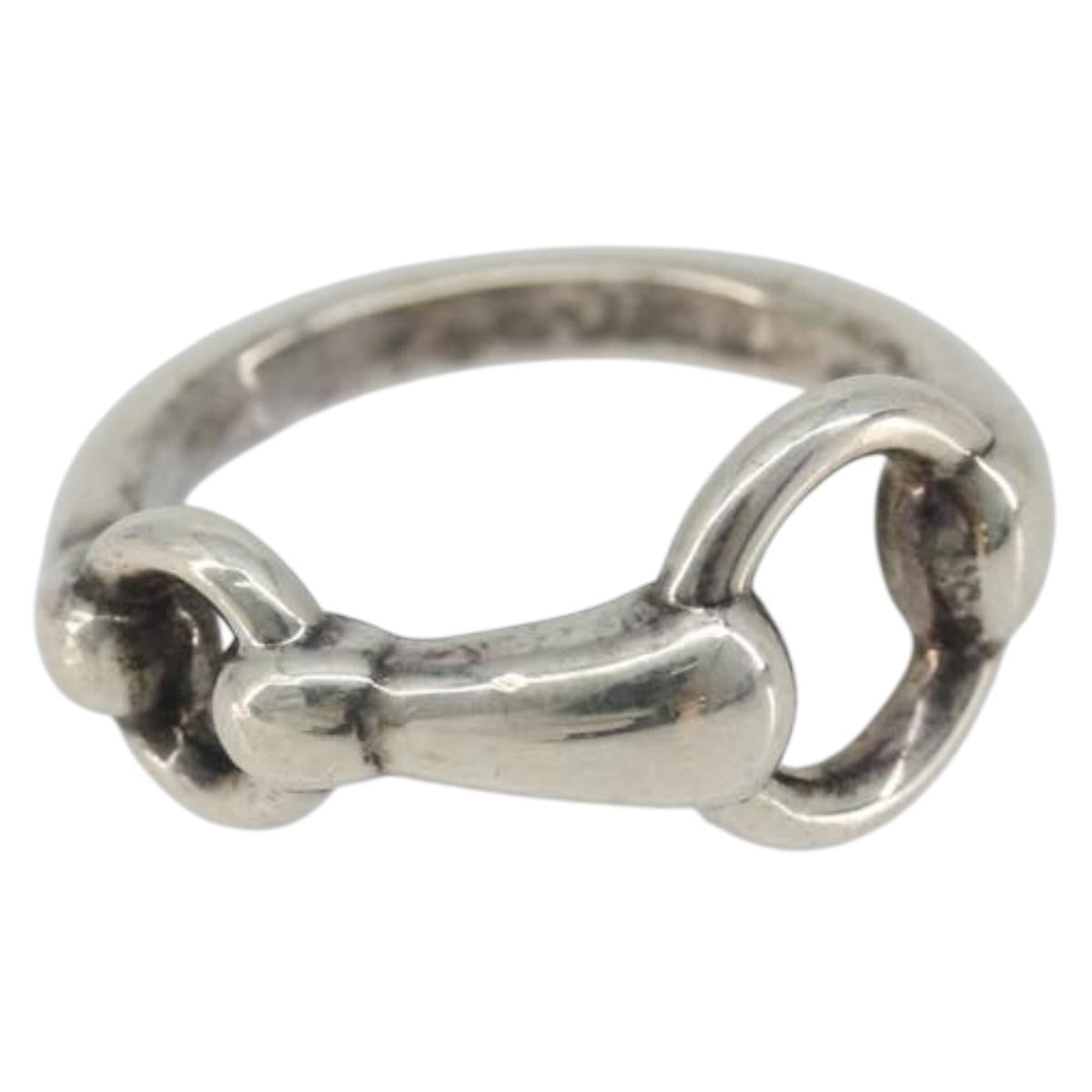 HERMES Horsebit Ring Ag925 Silver Auth 186657M