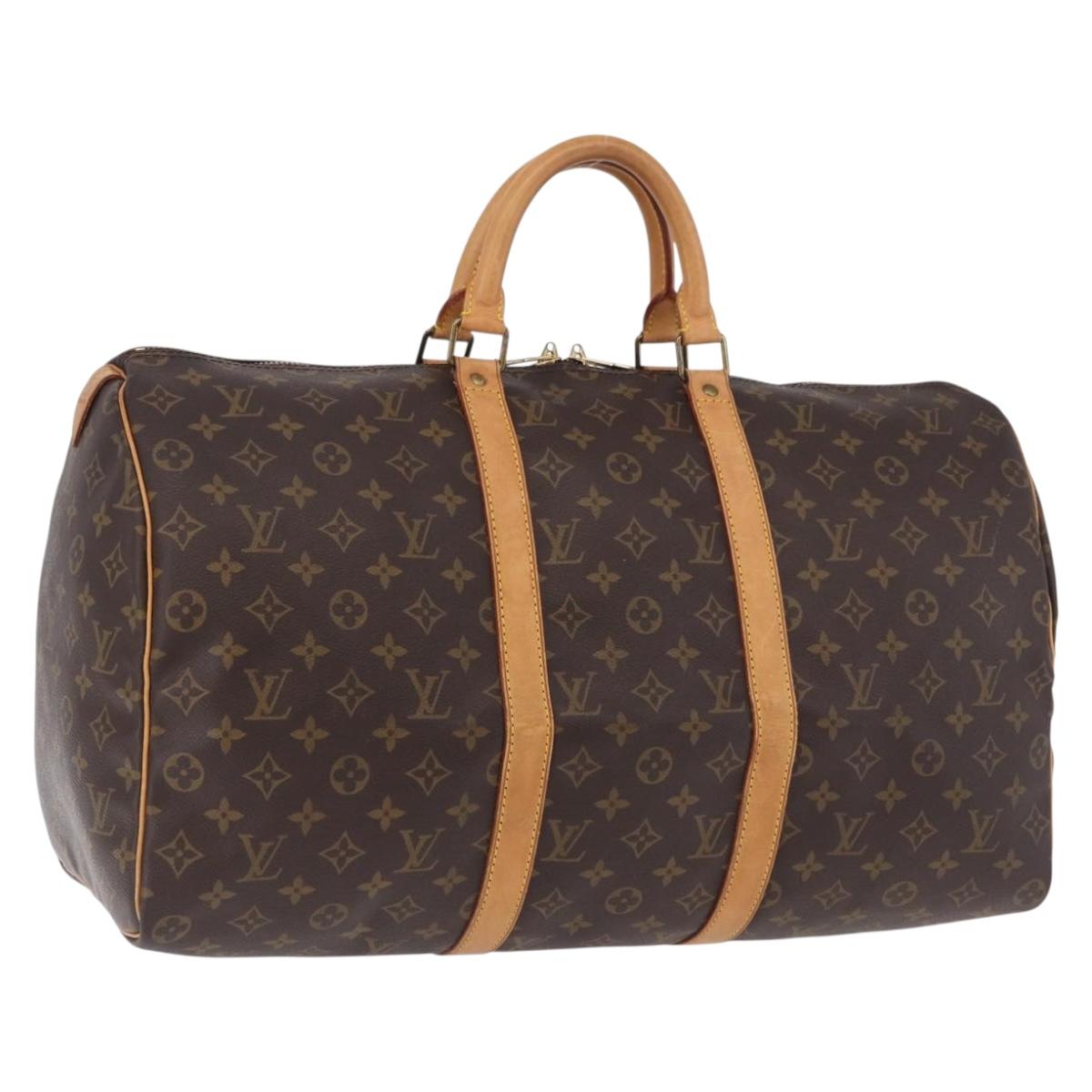 LOUIS VUITTON Monogram Keepall 50 Boston Bag M41426 LV Auth 186662A