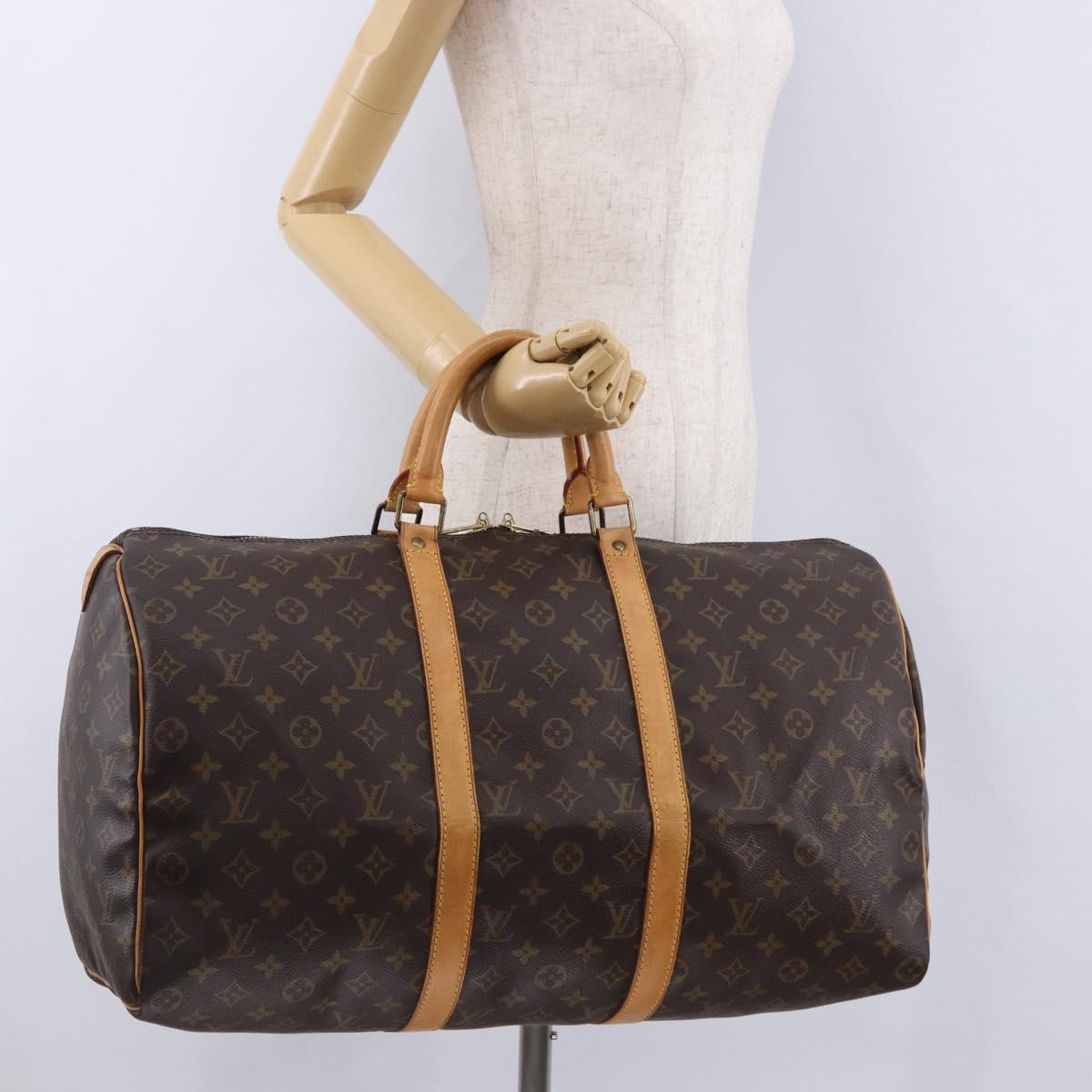 LOUIS VUITTON Monogram Keepall 50 Boston Bag M41426 LV Auth 186662A