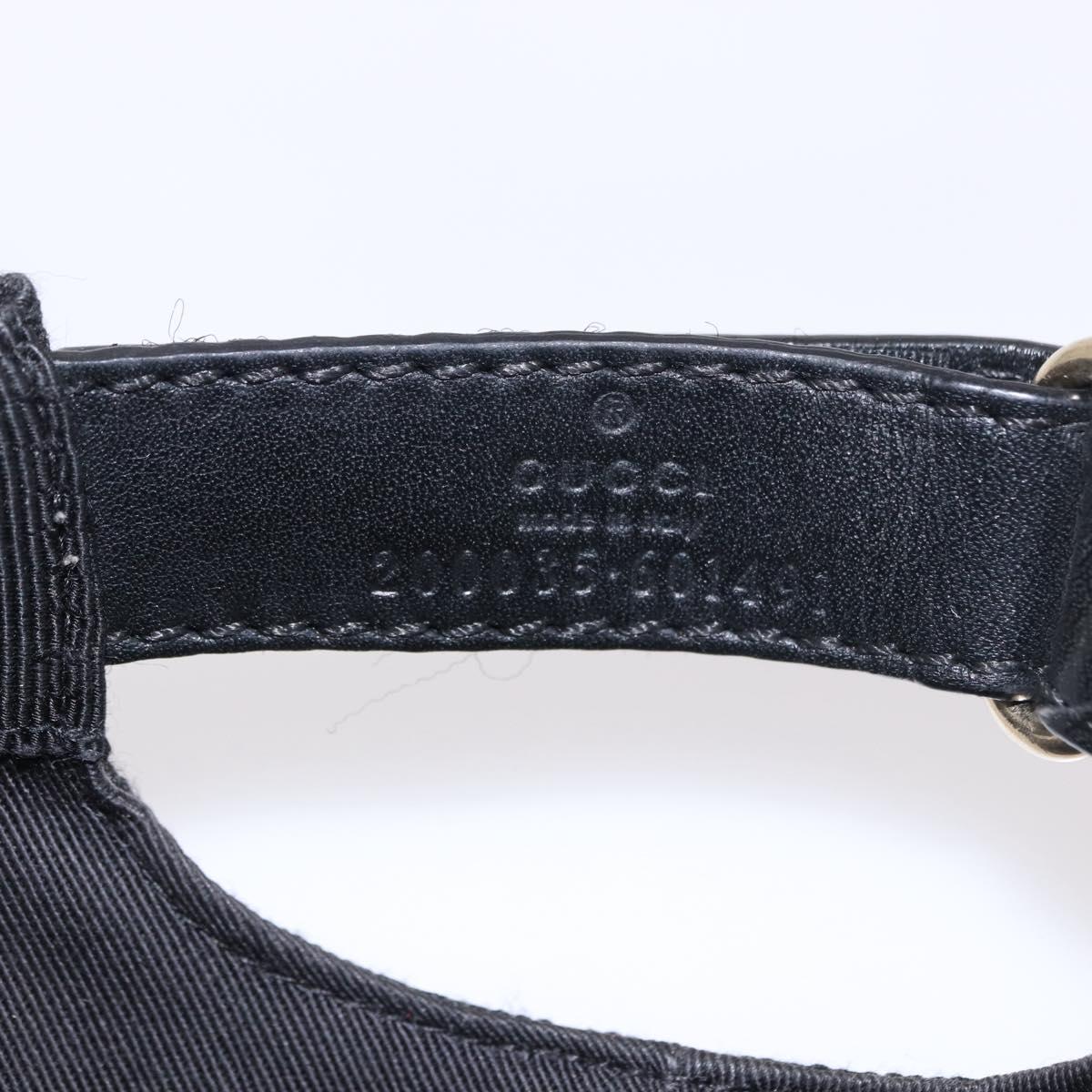 GUCCI GG Canvas Web Sherry Line Cap M Black Gold 200035 Auth 186671A