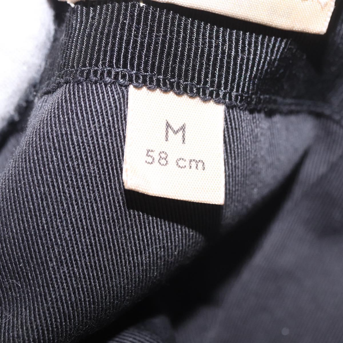 GUCCI GG Canvas Web Sherry Line Cap M Black Gold 200035 Auth 186671A