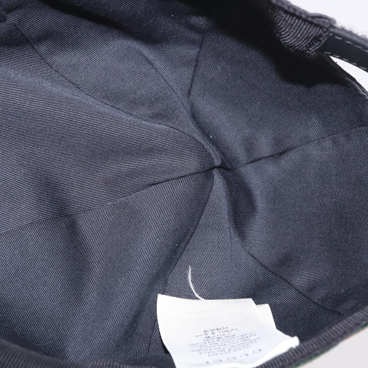 GUCCI GG Canvas Web Sherry Line Cap M Black Gold 200035 Auth 186672A