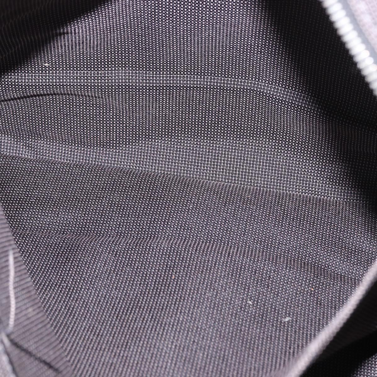 HERMES Her Line GM Tote Bag Canvas Gray Silver Auth 186677
