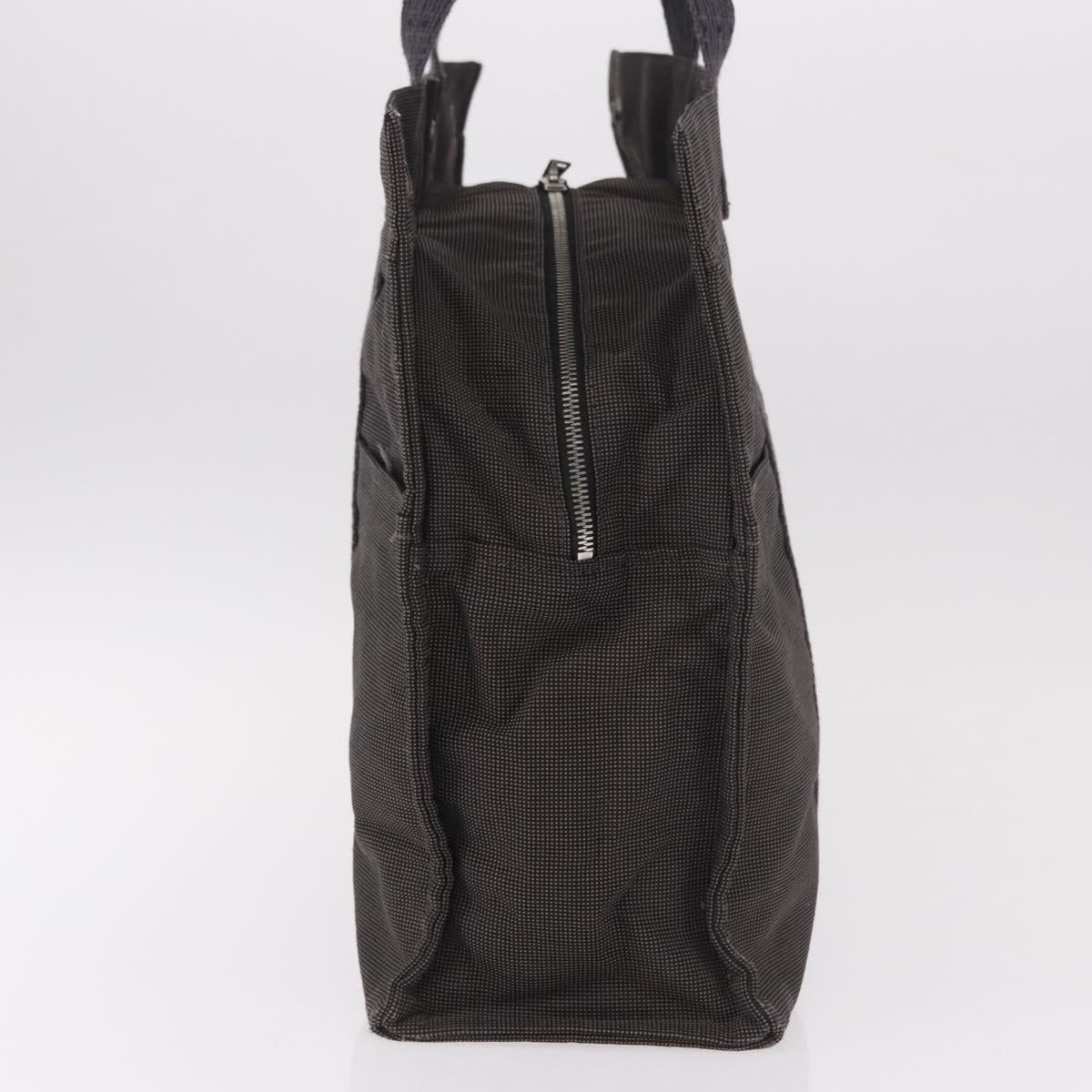 HERMES Her Line GM Tote Bag Canvas Gray Silver Auth 186677
