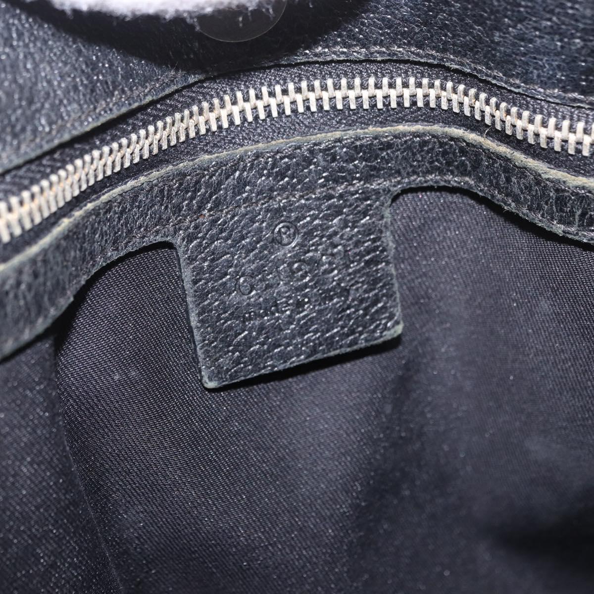 GUCCI GG Canvas Hand Bag Black Gold 153024 Auth 186680