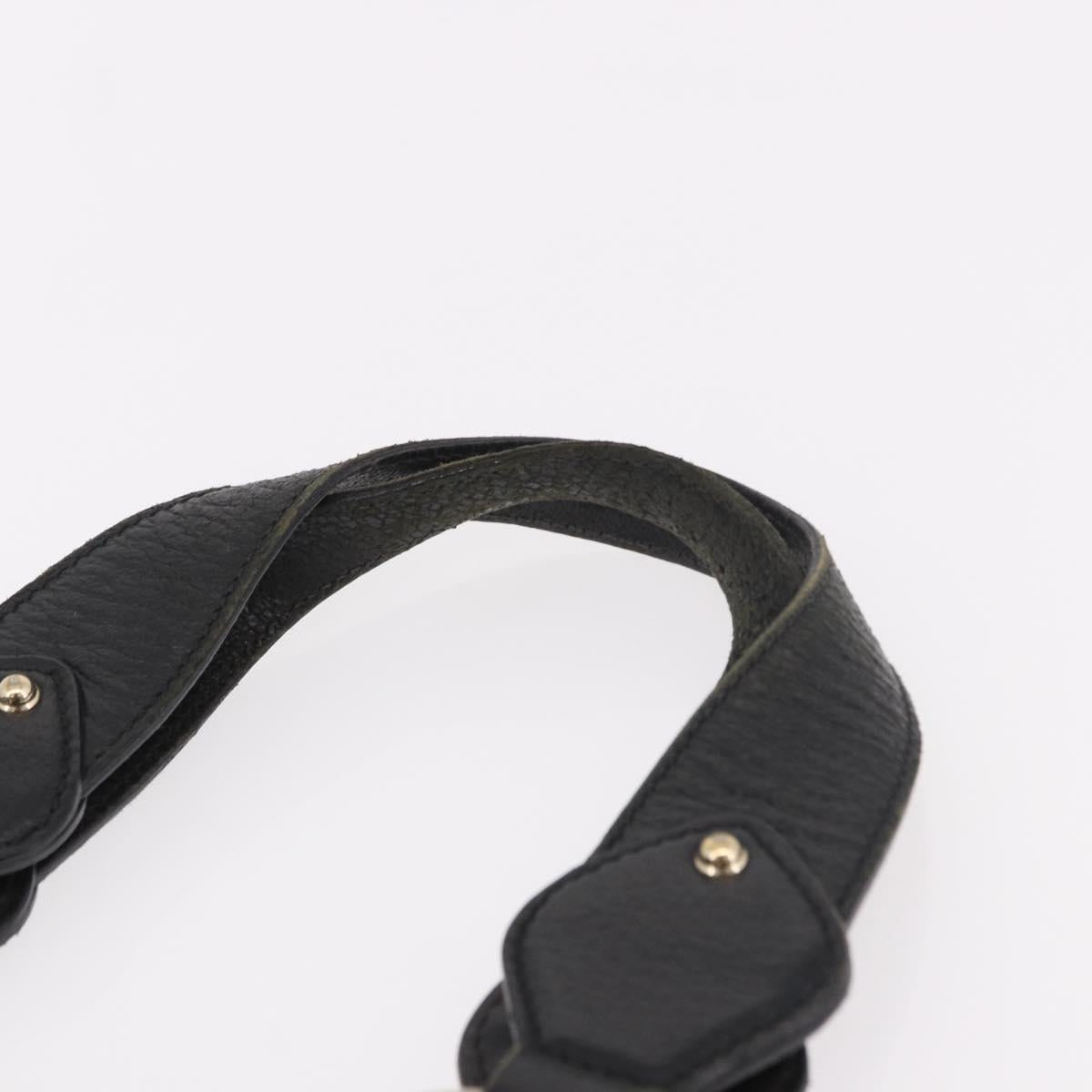 GUCCI GG Canvas Hand Bag Black Gold 153024 Auth 186680